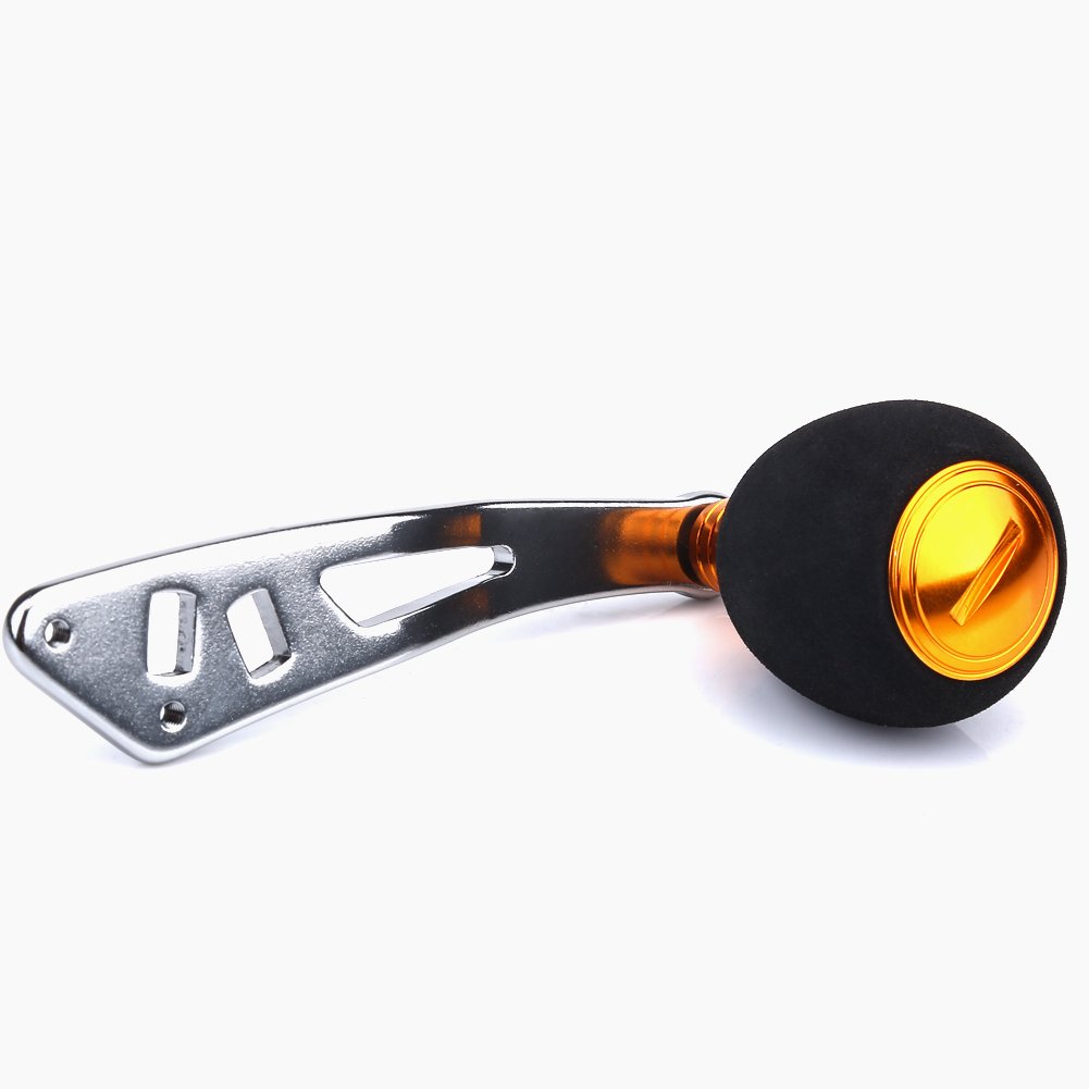 VGEBY Non-Slip Gold Baitcasting Reel Power Handle Replacement - Durable Fishing Reel Handle Upgrade for Smooth Casting | Perfect for Bass, Trout & Saltwater Fishing