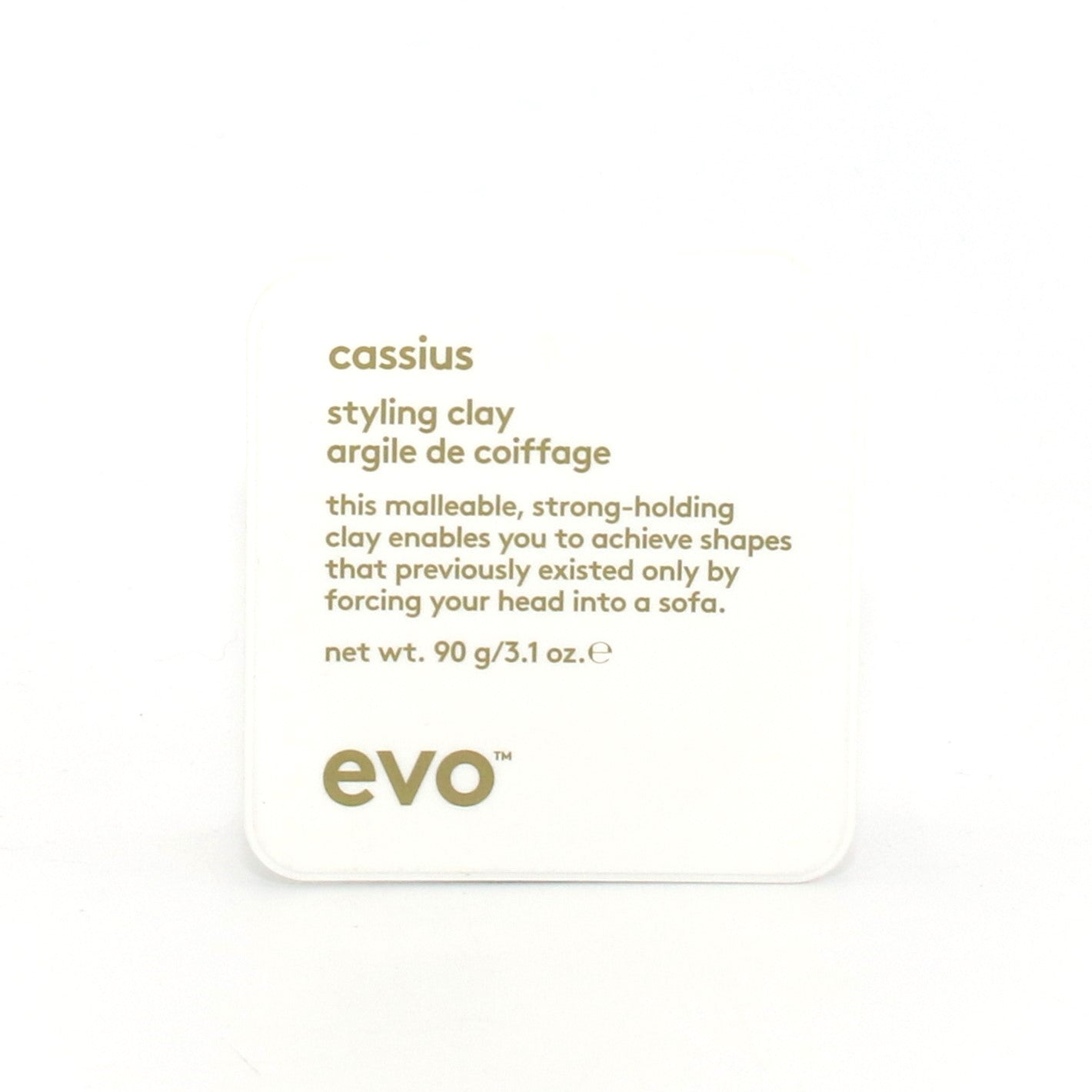 Evo Cassius Cushy Clay 3.04 oz Hair Styling Product for Men - Strong Hold, Matte Finish, Natural Look - Perfect for Textured Hairstyles and Everyday Styling