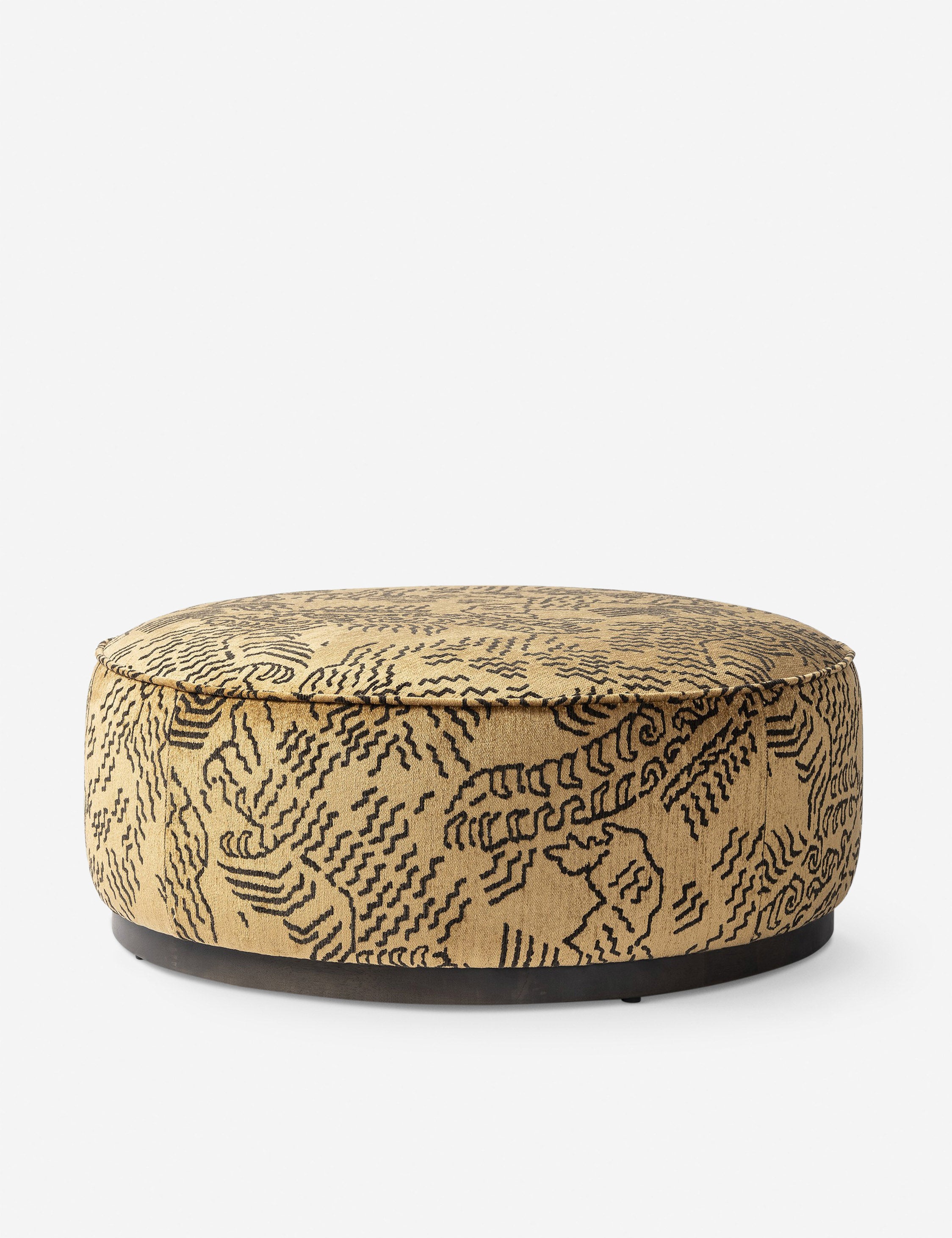 Aldora Round Ottoman Stool - Soft Padded Storage Footrest with Removable Cover - Perfect for Living Room, Bedroom, or Nursery - Versatile Home Decor & Extra Seating Solution