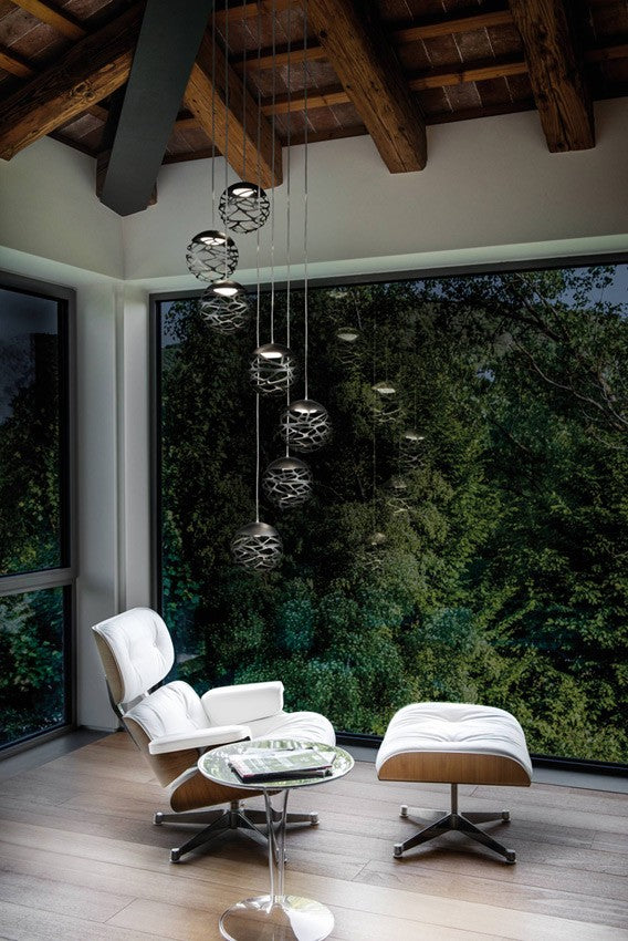 7-Light Round Cluster Chandelier - Elegant Ceiling Lighting Fixture for Dining Room, Bedroom, or Living Room Decor