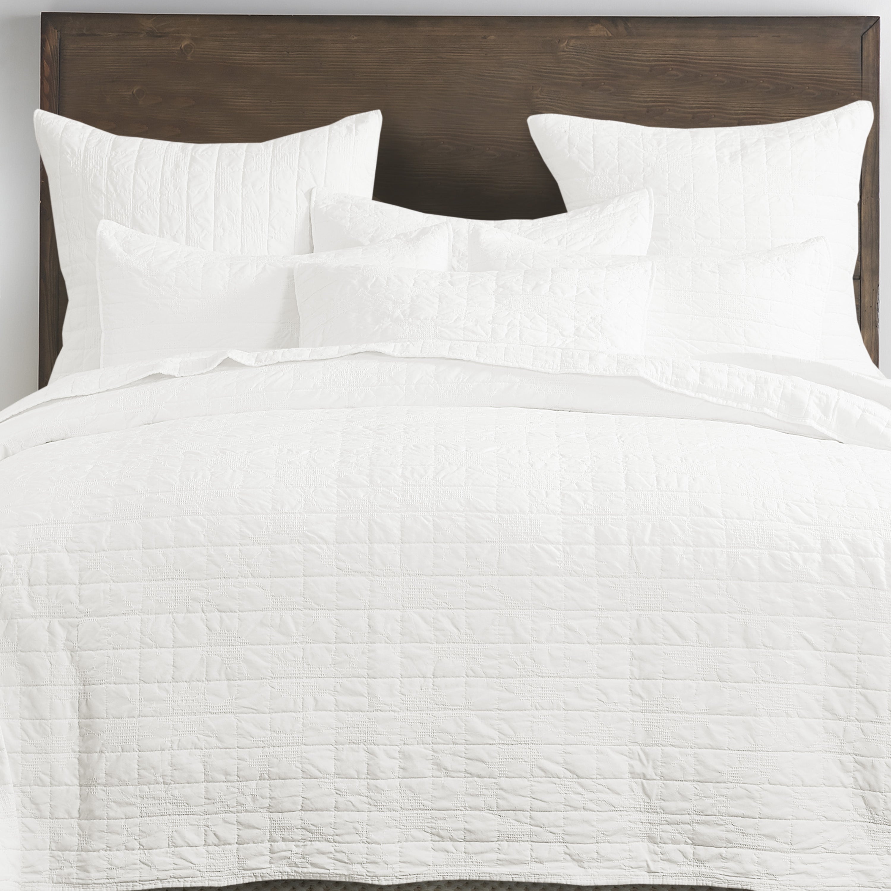 Bowie White Bedspread Set - Queen Size Luxury Cotton Bedding with Embroidered Design - Perfect for Master Bedroom, Guest Room & Cozy Home Decor