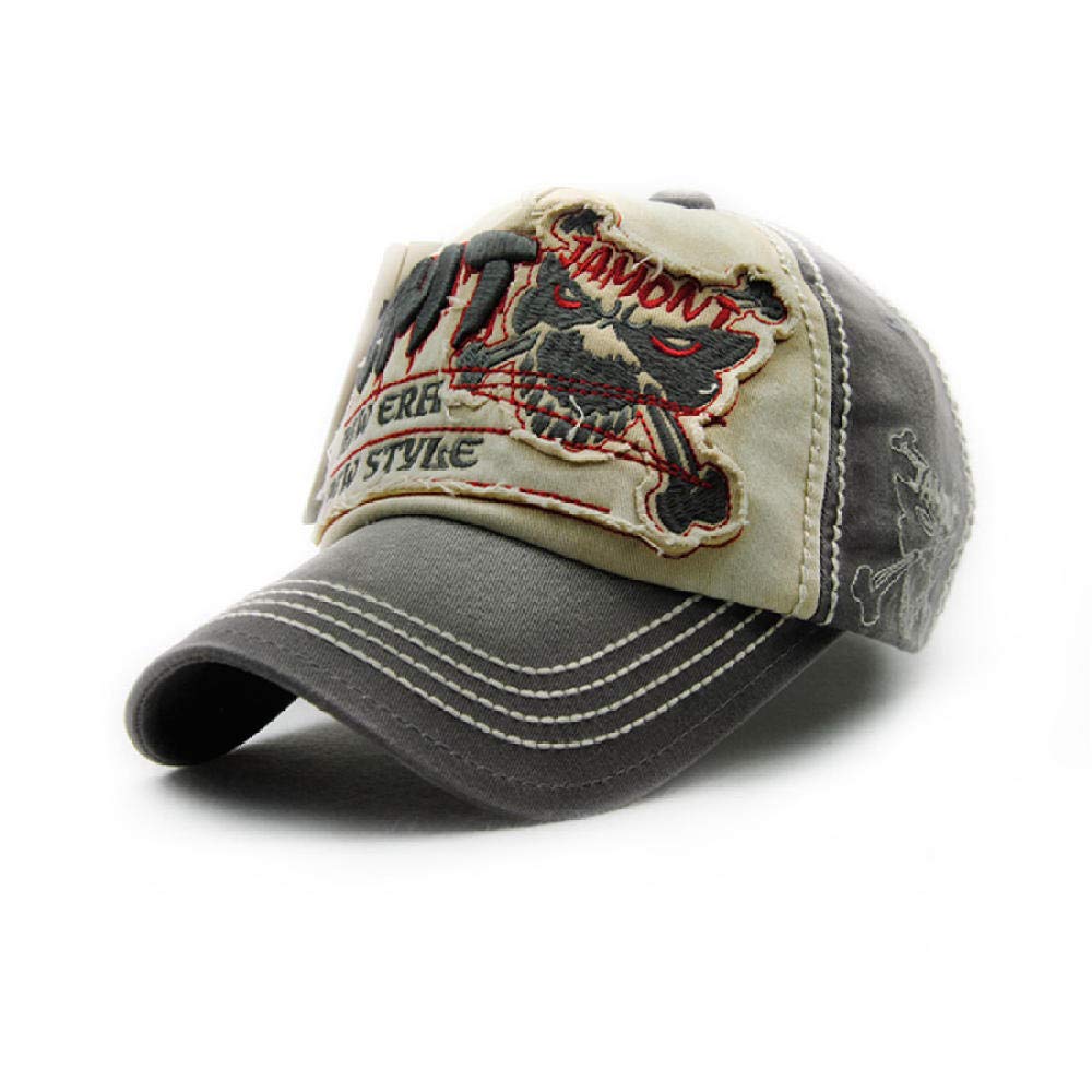 XNSW Vintage Washed Embroidery Baseball Cap for Men & Women - Retro Cotton Hip Hop Hat with Bone Design - Perfect for Streetwear, Casual Outfits, and Hip Hop Fashion