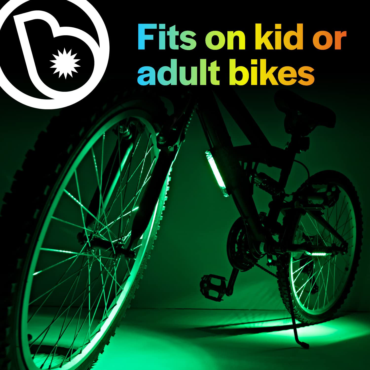 Brightz GoBrightz LED Bike Frame Light - 4 Modes (Flashing/Constant Glow) for Night Cycling Safety - Waterproof Bicycle Lights for Kids, Teens & Adults - Perfect for Commuting, Night Rides & Outdoor Adventures