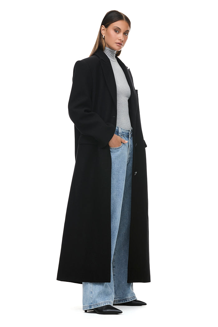 The Isla Black Coat - Stylish Women's Winter Trench Coat for Fashion & Outdoor Wear