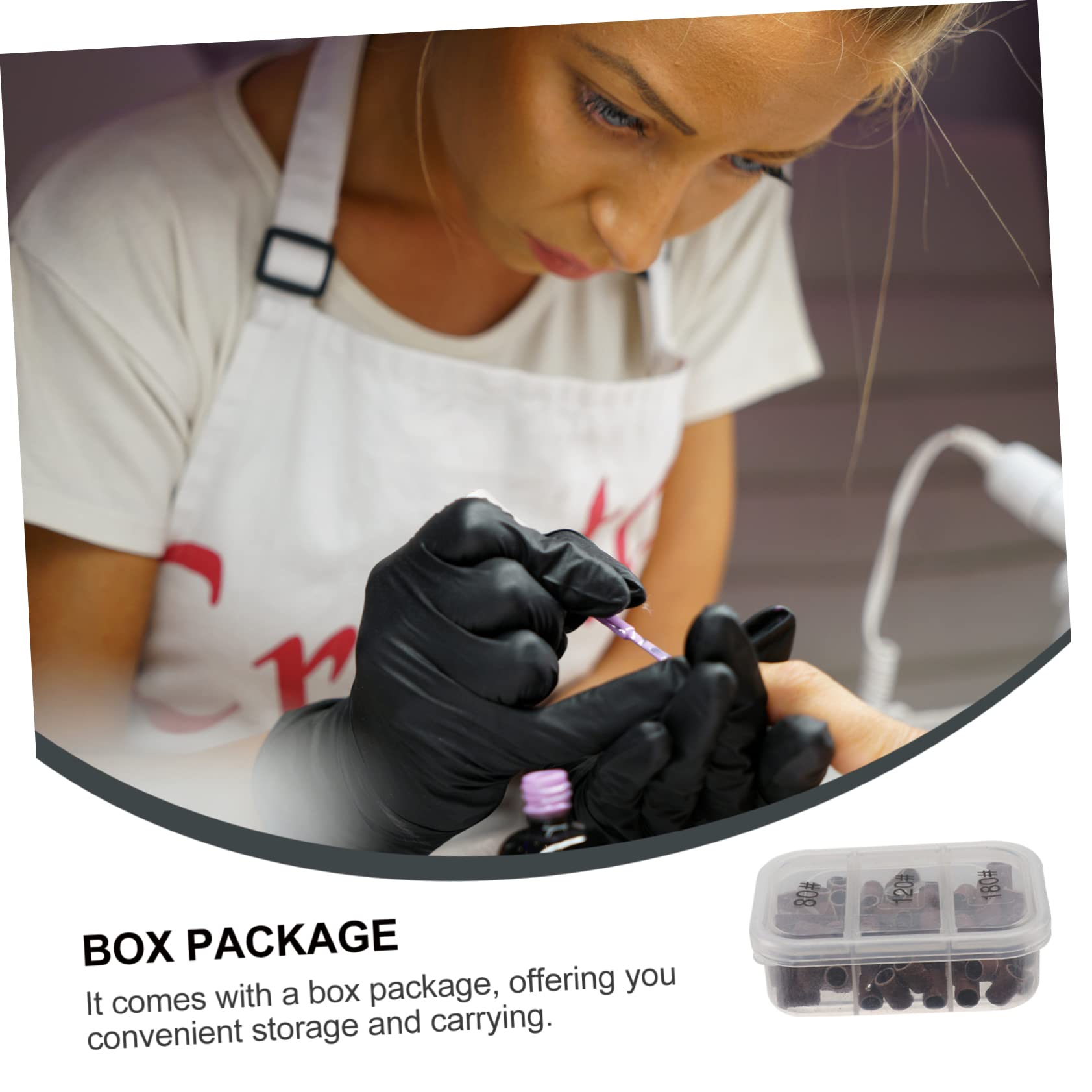 Minkissy 2 Pack Nail Sanding Bands for Girls - Nail Polishing & Grinding Tools with Storage Box - Perfect for DIY Manicures, Salon Nail Art & Home Nail Care