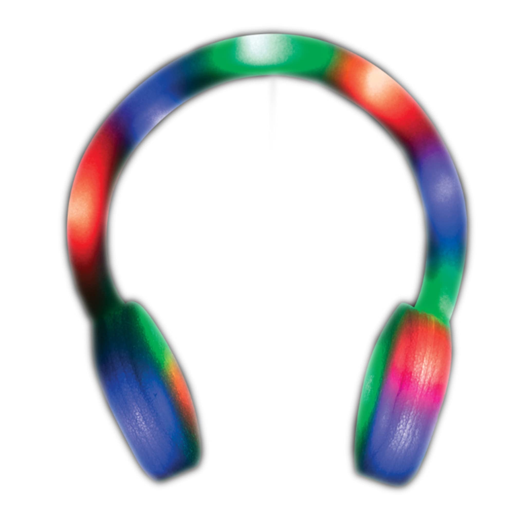 Blinking LED Multicolor Foam Headphones for Kids - Light Up Wireless Headset with Comfortable Ear Cushions - Perfect for Parties, Concerts, Gaming & Nighttime Use