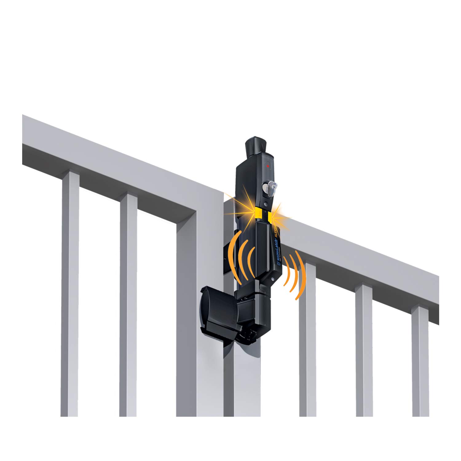 D&D Technologies ML3AVPKAG2 MagnaLatch Alert Vertical Pull - Magnetic Gate Latch & Lock with Audible & Visual Alarm for Child & Pet Safety | Secure Square Gates for Backyard, Pool Area & Home Security