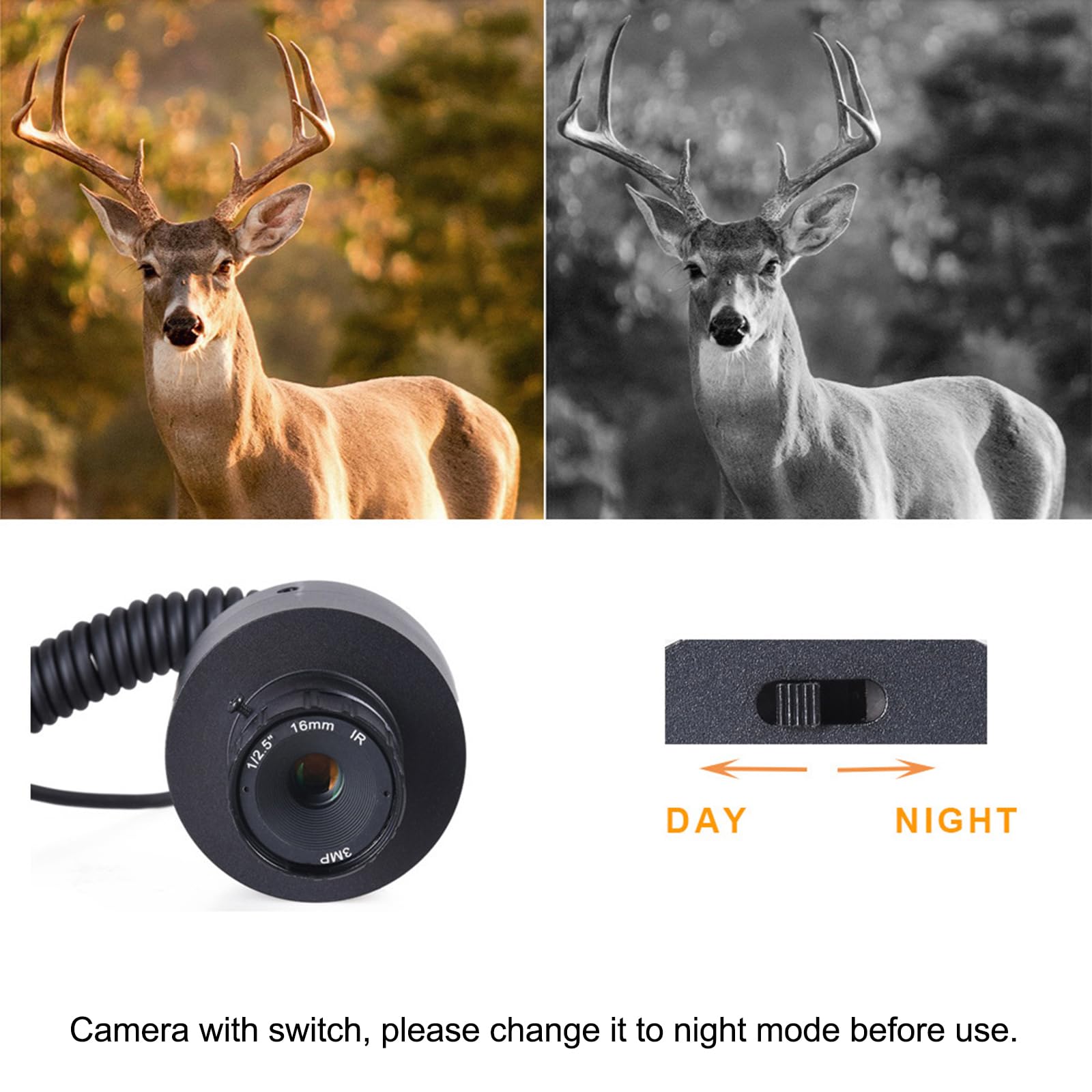 HMWOKPOT DIY 720P HD Night Vision Scope Attachment with LCD Display & IR Flashlight for 39-49mm Eyepiece Scopes - Perfect for Hunting, Wildlife Observation and Nighttime Security Surveillance