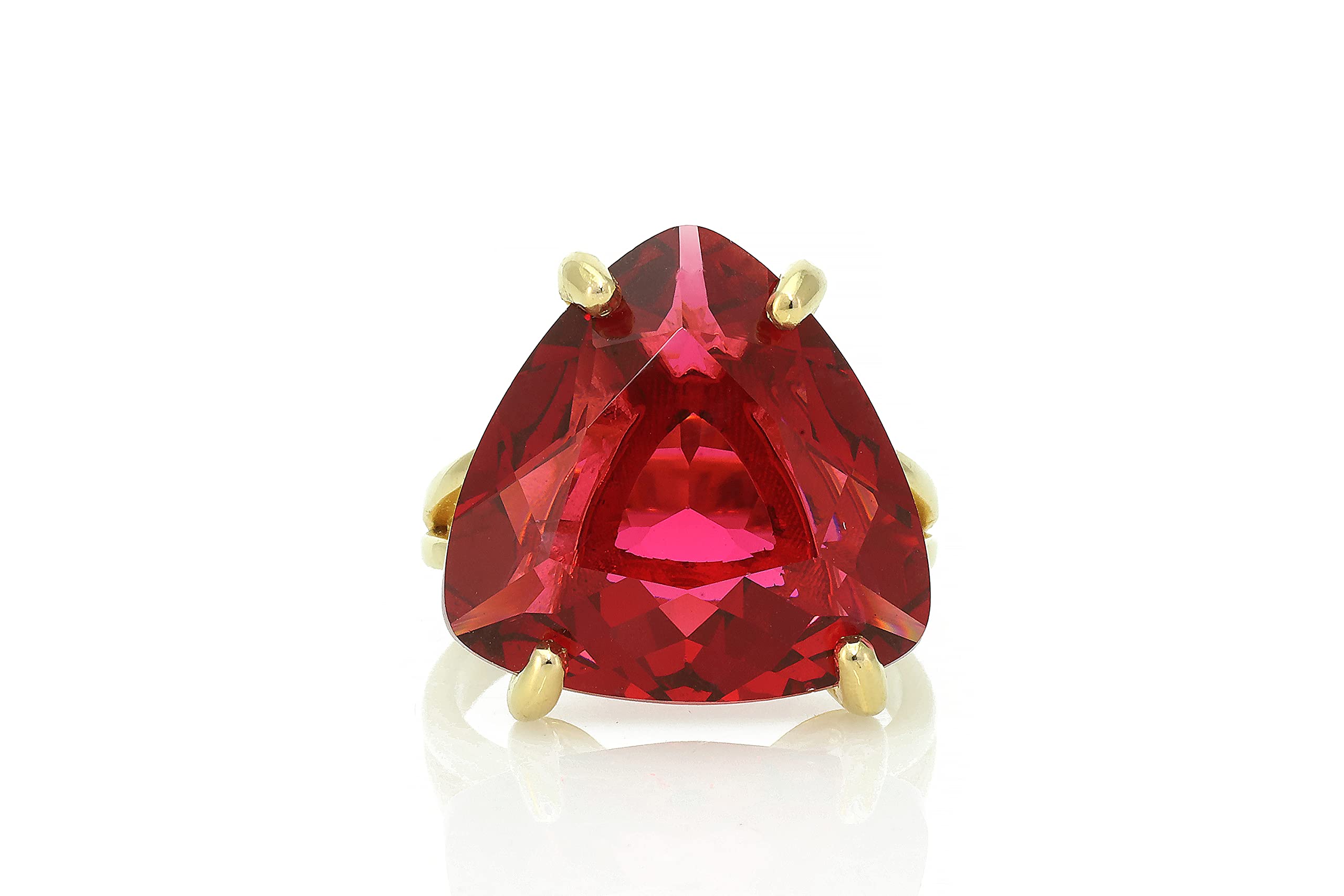 Handcrafted Pink Tourmaline Trillion Cut Ring - October Birthstone Jewelry, Vintage Double Band Gemstone Ring for Women | Perfect for Birthdays, Anniversaries & Special Occasions