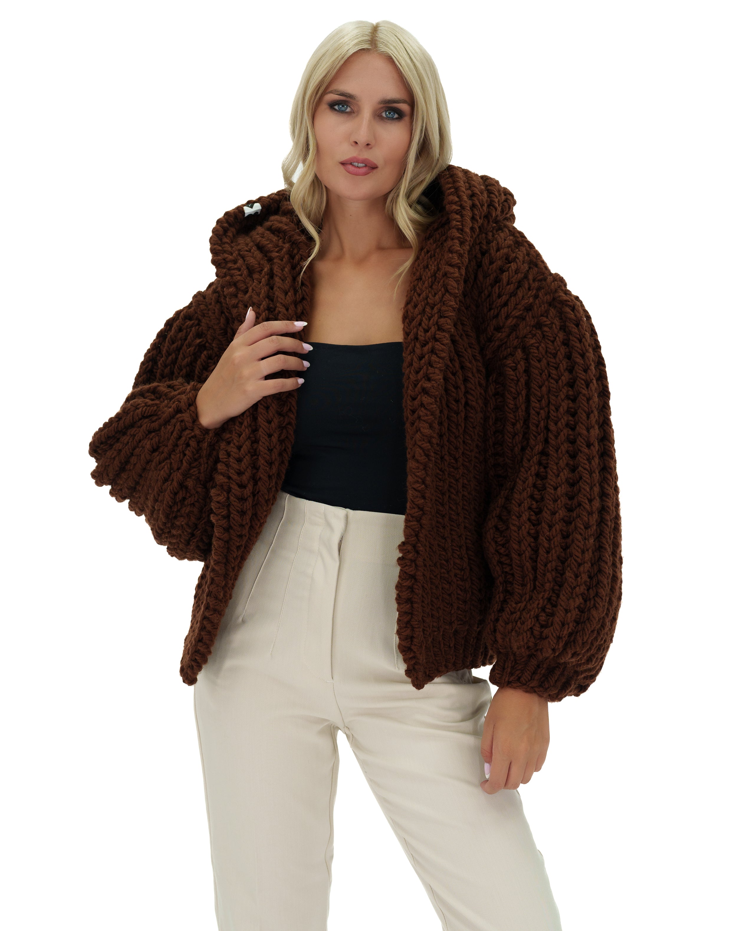 Stylish Hooded Chunky Cardigan for Women - Cozy Oversized Knit Sweater | Perfect for Fall, Winter & Casual Outfits