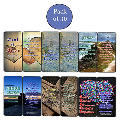 God's Love Scripture Bookmarks - 30 Pack Bible Verses for Study & Gifts