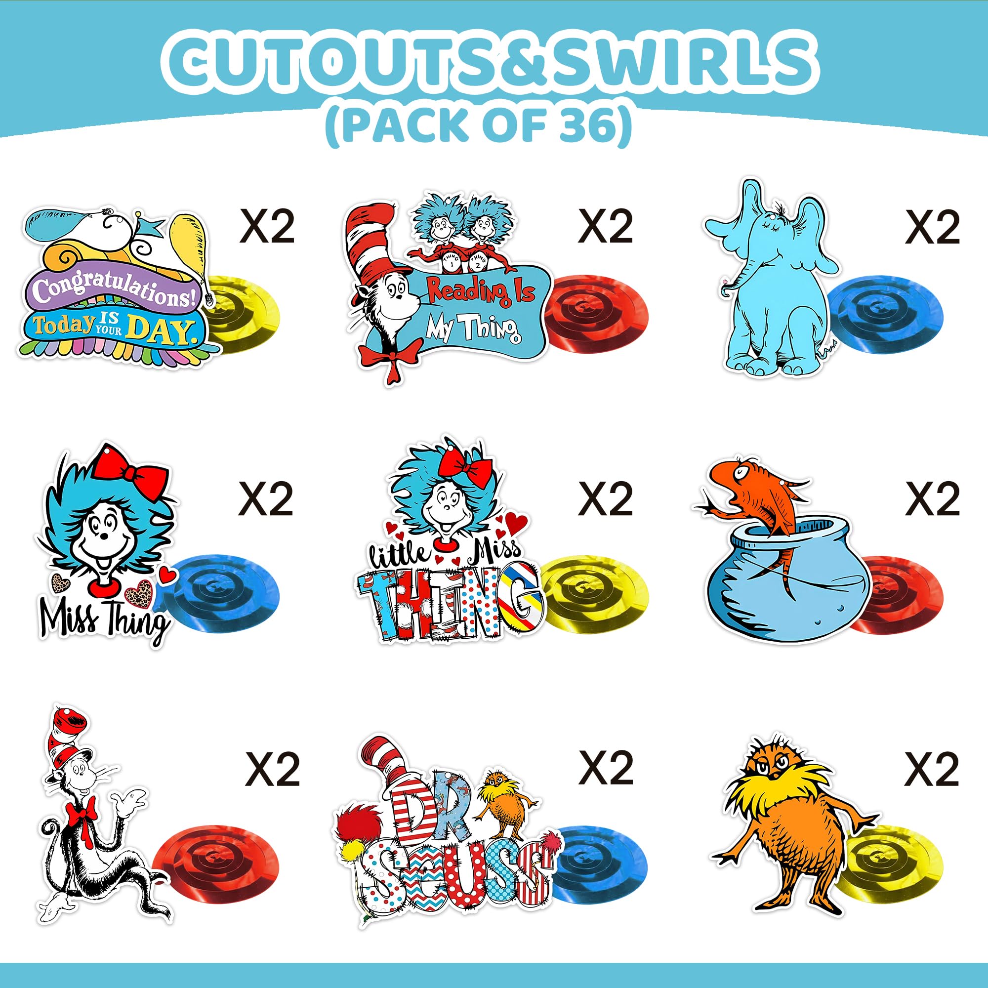 36Pcs Cat Theme Birthday Party Decorations - Hanging Foil Swirls & Whirls for Ceiling Decor | Perfect for Kindergarten Graduation, Classroom Decorations & Kids' Party Supplies | Great for Birthday Celebrations, School Events & Baby Showers