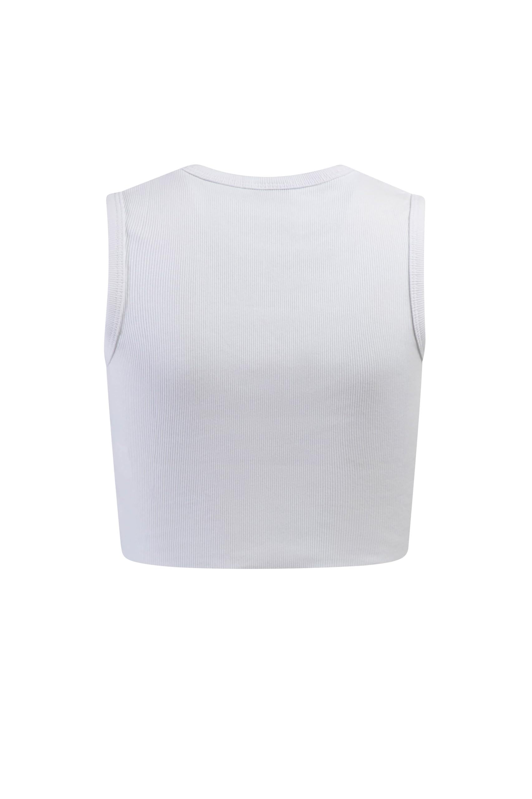 Hype & Vice Women's Cropped Cut-Off Tank Top - XS, University of Florida Gameday Shirt, Soft & Breathable Cotton, White - Perfect for College Parties, Tailgating & Summer Outfits