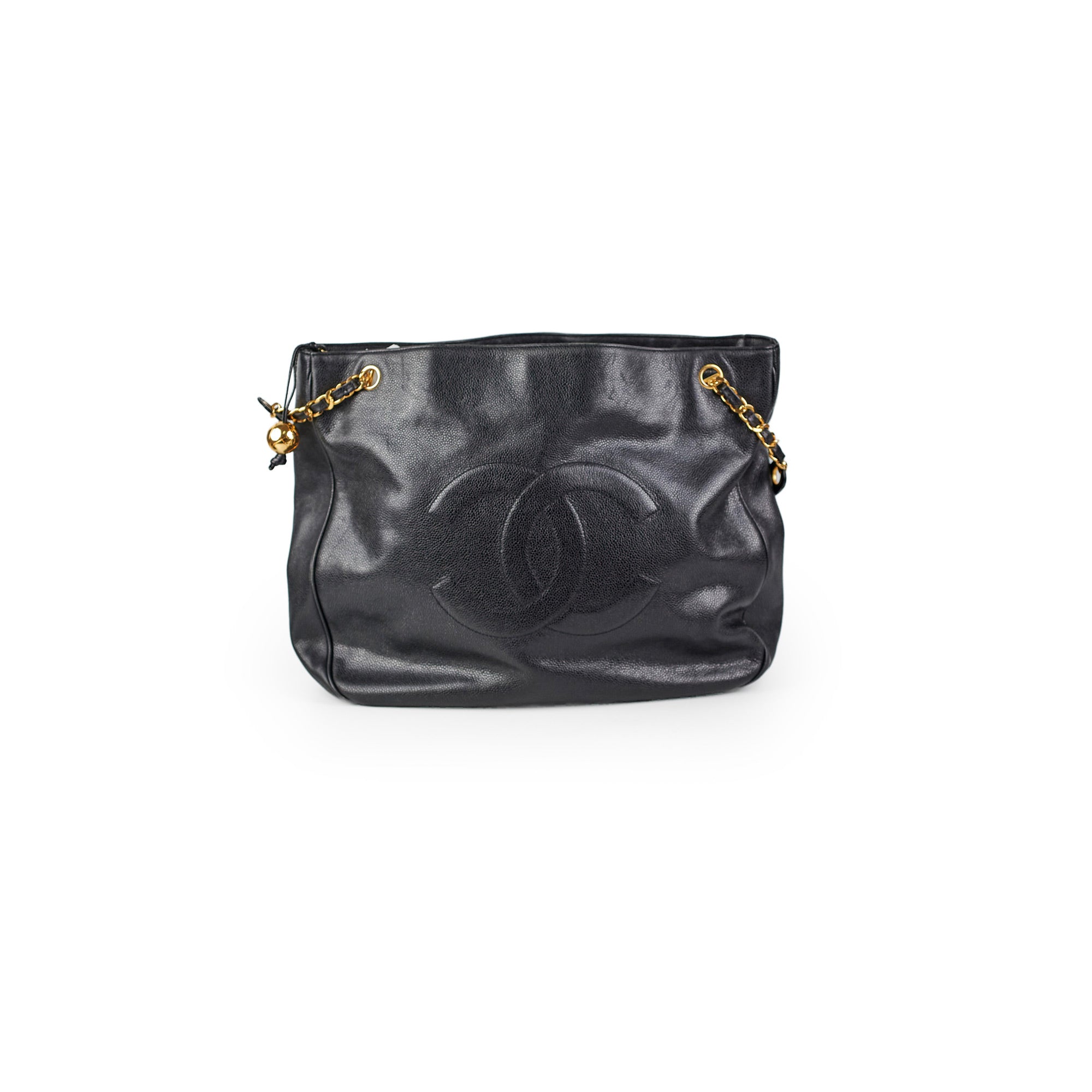 Chanel Caviar Leather Large Black Tote Bag for Women - Luxury Designer Handbag for Work, Travel & Everyday Use