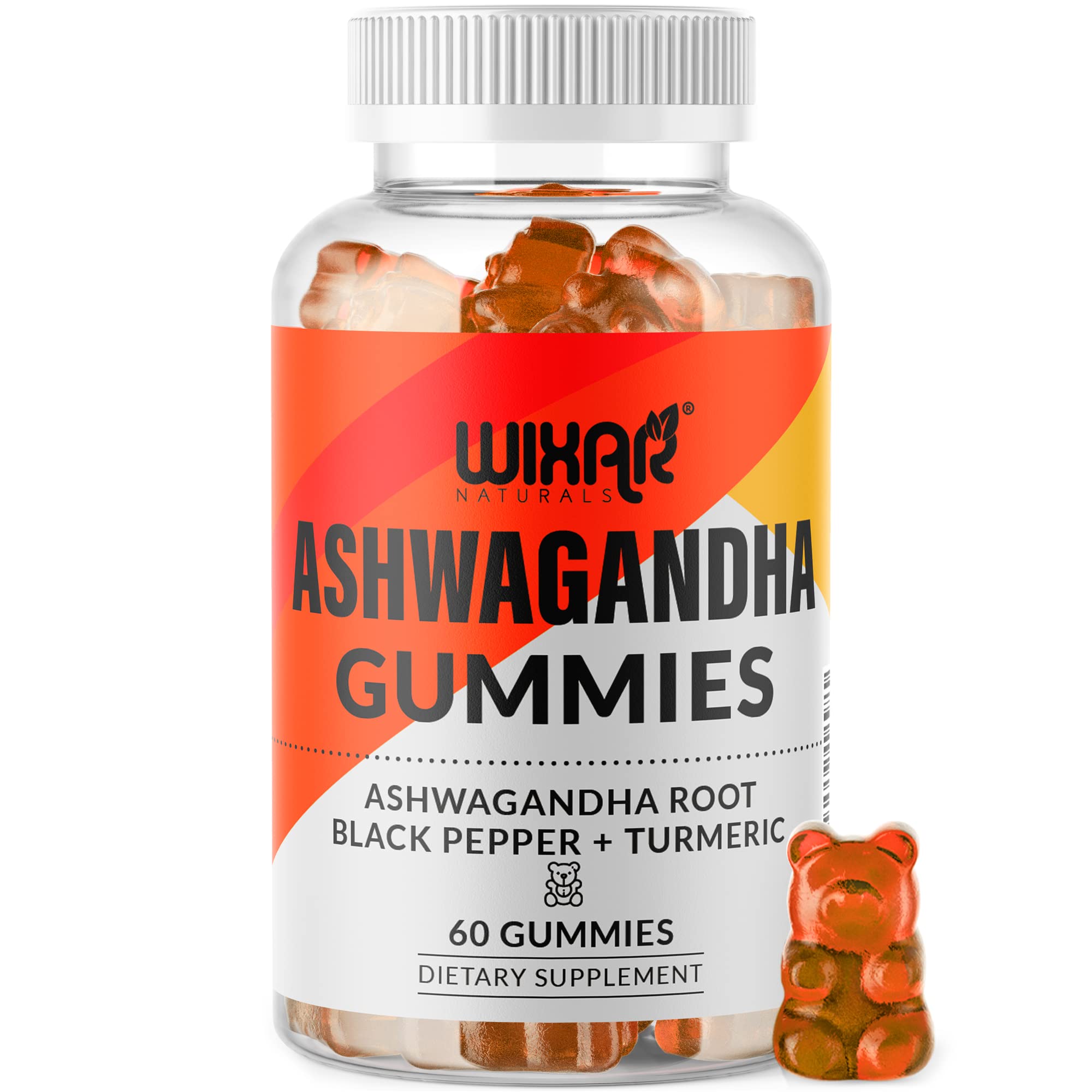 Ashwagandha Gummies with Turmeric & Black Pepper Extract - Natural Herbal Supplement for Stress Relief & Immune Support - 60 Vegan Gummies - Perfect for Daily Wellness & Anxiety Management