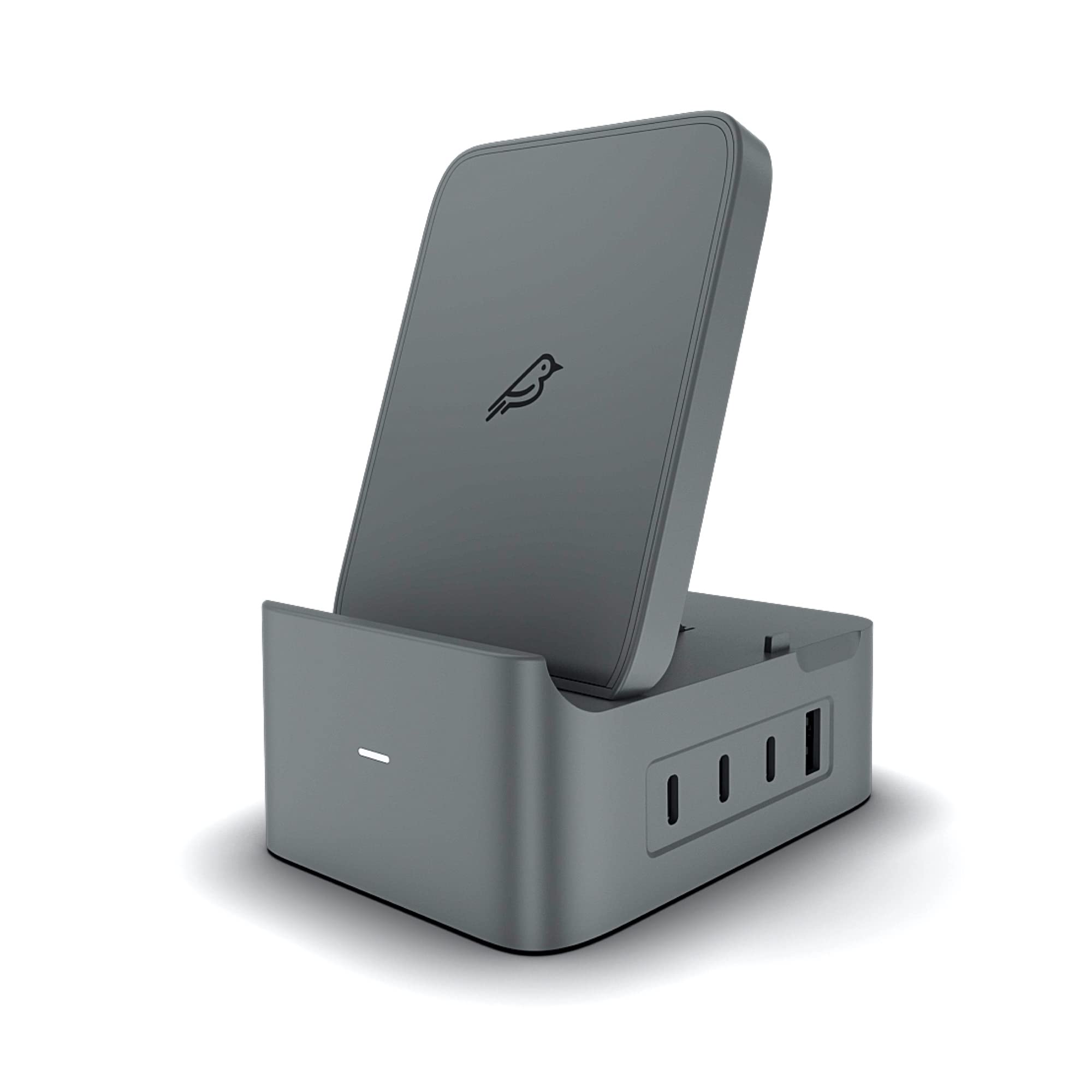 140W Fast Charging Station with 3 USB-C & 1 USB-A Ports + Wireless Pad - Smart Multi-Device Desktop Charger for Laptop, Tablet, Phone, Smartwatch & Gaming Devices | Safe Charging Technology | Perfect for Home Office, Bedside & Travel (Gray)