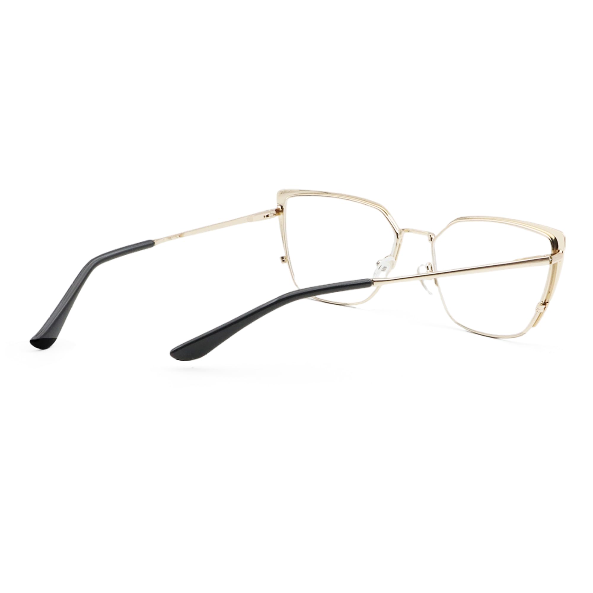 Fashionable Oversized Metal Frame Cat Eye Reading Glasses for Women - Stylish Readers for Work, Reading & Daily Use