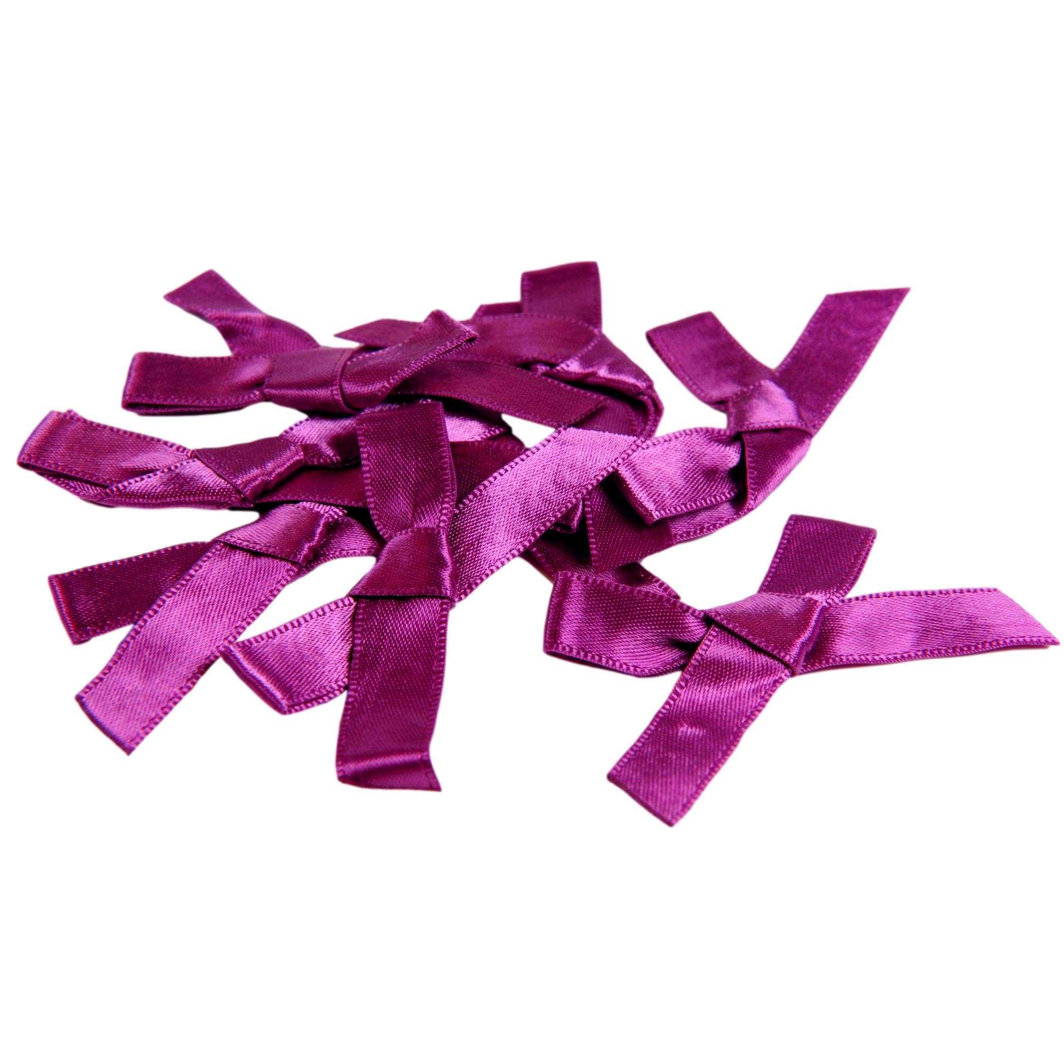 Porcelynne Vintage Mulberry Purple Medium Bows - 12 Pack for Lingerie, Headbands & Kids Crafts - Perfect for DIY Accessories, Hair Decorations & Gift Wrapping