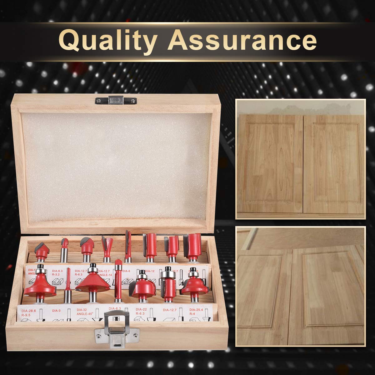 15pcs Tungsten Carbide Router Bit Set - 1/4