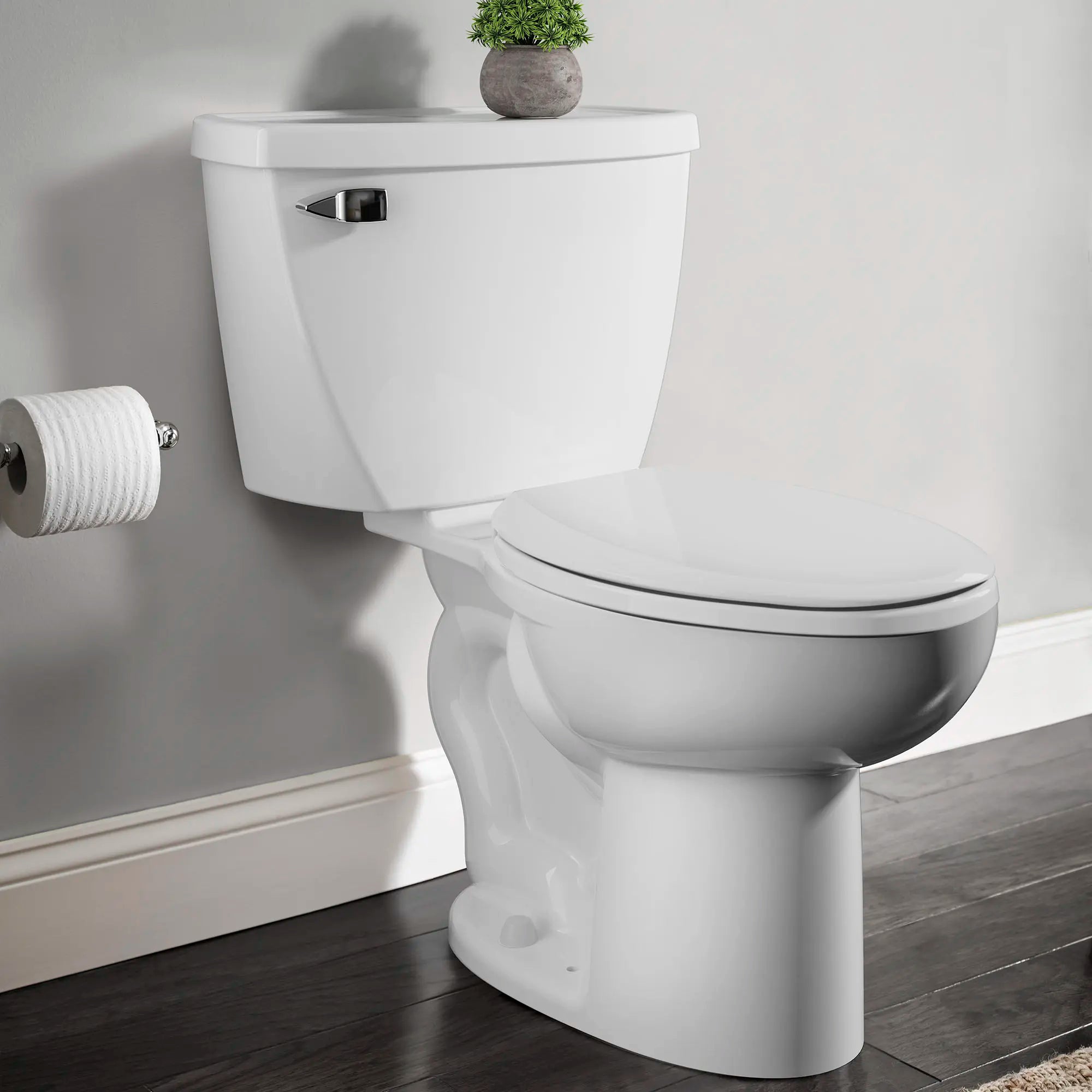 Cadet® 1.1 GPF Pressure Assist Elongated Toilet with EverClean® Surface - Chair Height, 2-Piece Design with Bedpan Lugs for Easy Cleaning | Ideal for Residential Bathrooms, Hospitals & ADA-Compliant Spaces
