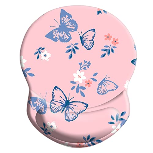 Blue Butterfly on Pink