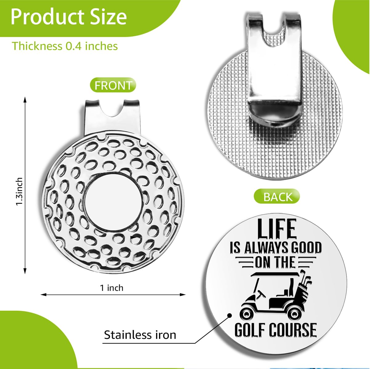 Funny Golf Ball Markers with Hat Clip - Golf Gifts for Men, Dad, Husband, Grandpa - Perfect for Birthdays, Retirement & Golf Lovers - Great for Golf Courses, Tournaments & Casual Play