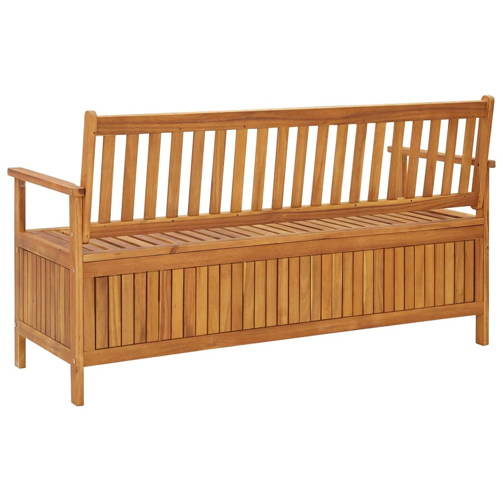 vidaXL Solid Acacia Wood Storage Bench - Stylish Patio Furniture with Large Storage Compartment, Durable Outdoor Seating, Natural Oil Finish - Perfect for Garden, Deck, and Entryway Organization