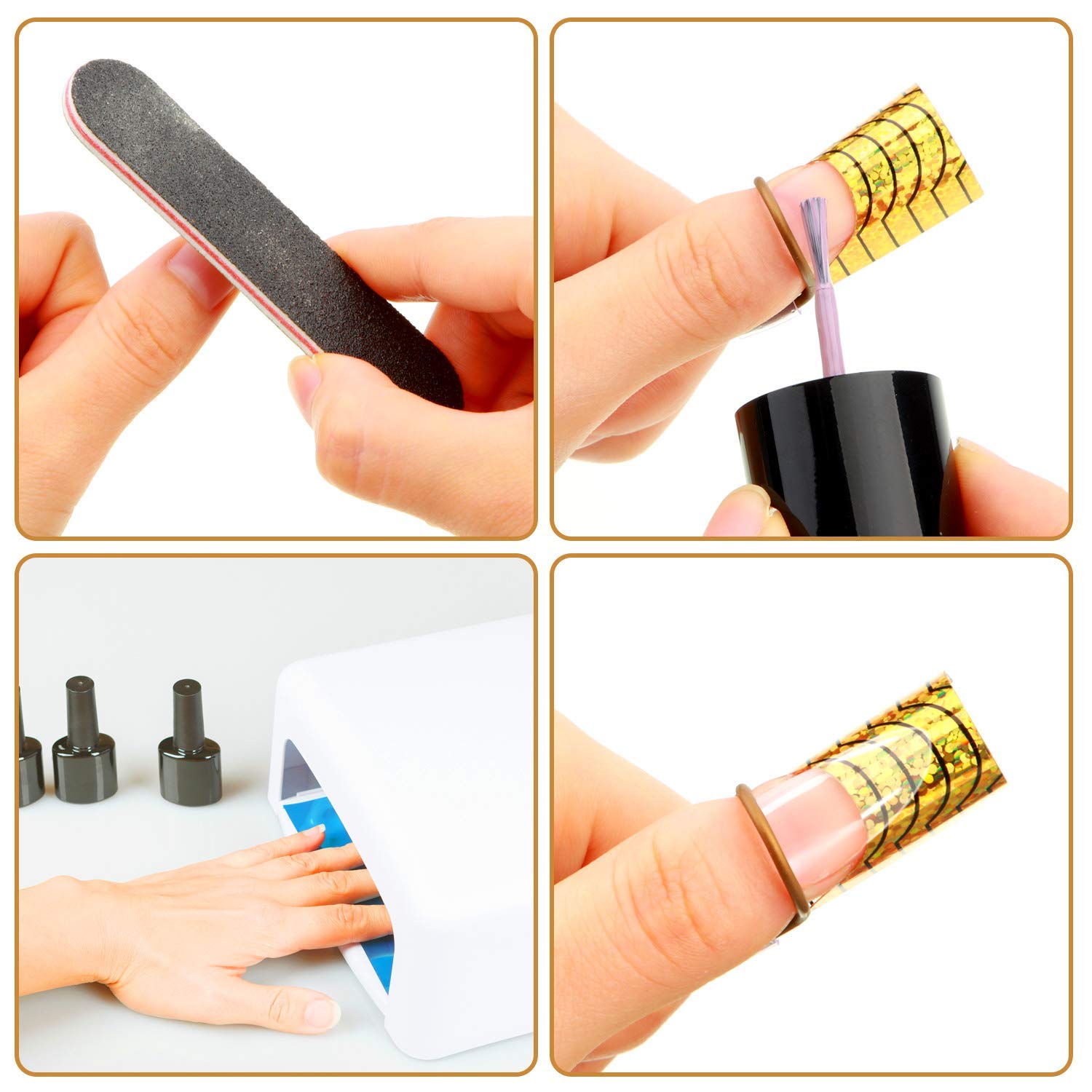 20 Pieces Reusable Nail Art Extension Forms - Acrylic UV Gel Protector & French Nail Guide for Professional Salon & Home Manicure | DIY Nail Art Accessories for Perfect Nail Extensions & Designs