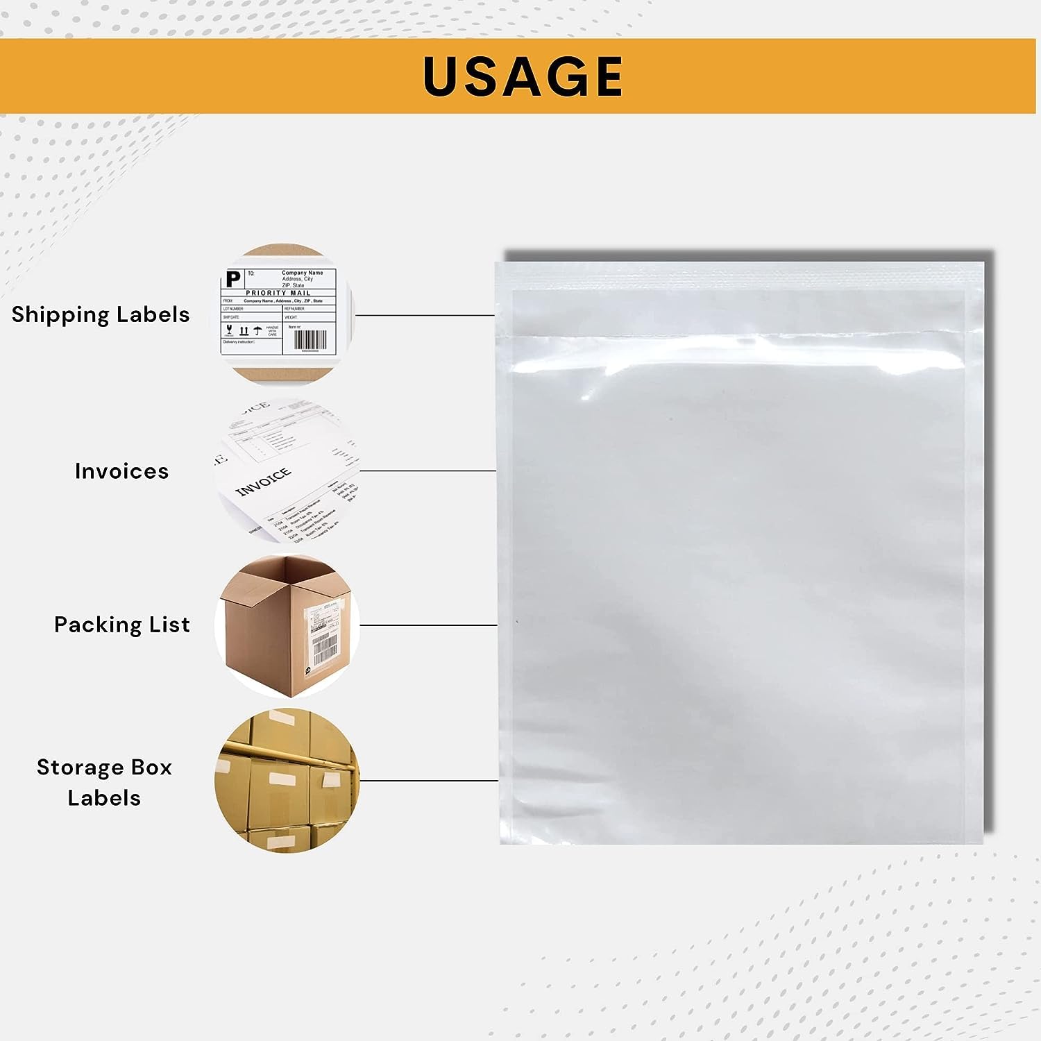 1000 Pack 6x10 Inch Clear Self-Adhesive Shipping Label Sleeves - Waterproof Peel & Seal Packing Slip Envelopes for Mailing Labels, Invoices & Documents - Perfect for Ecommerce, Logistics & Office Organization
