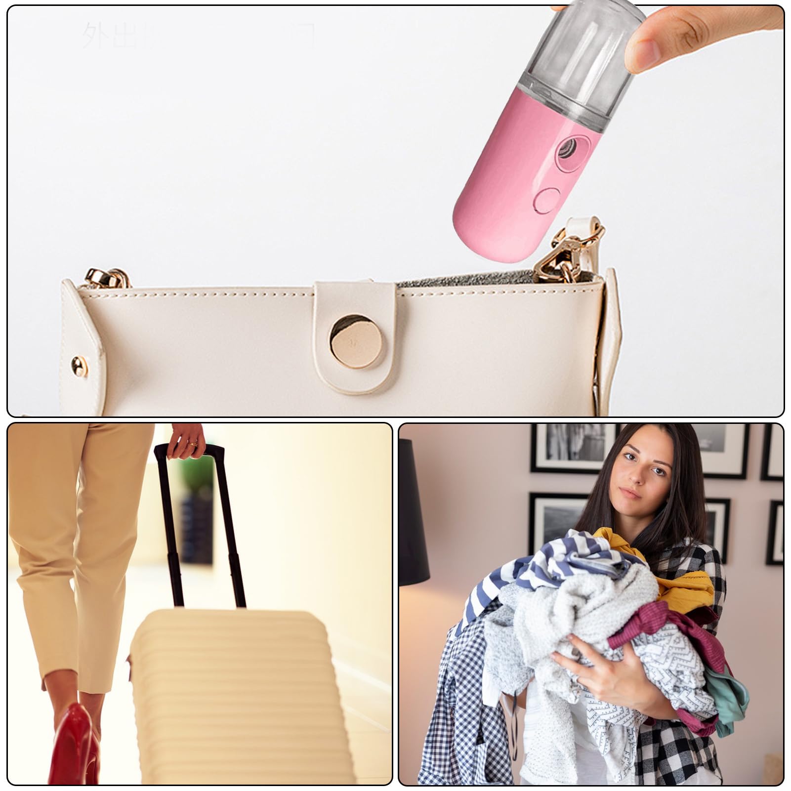 Portable Electric Garment Steamer with Water Tank - Handheld Travel Clothes Iron for Wrinkles - Perfect for Home, Office & Travel Use