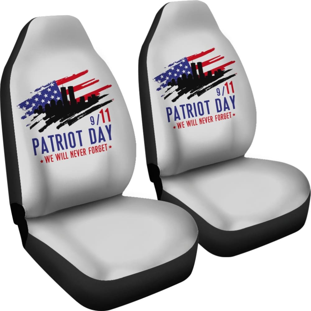 09.11 Patriot Day We Will Never Forget Car Seat Covers - American Flag Tribute Auto Accessories for Trucks & SUVs - Perfect for Memorial Day, Veterans Day & Patriotic Events