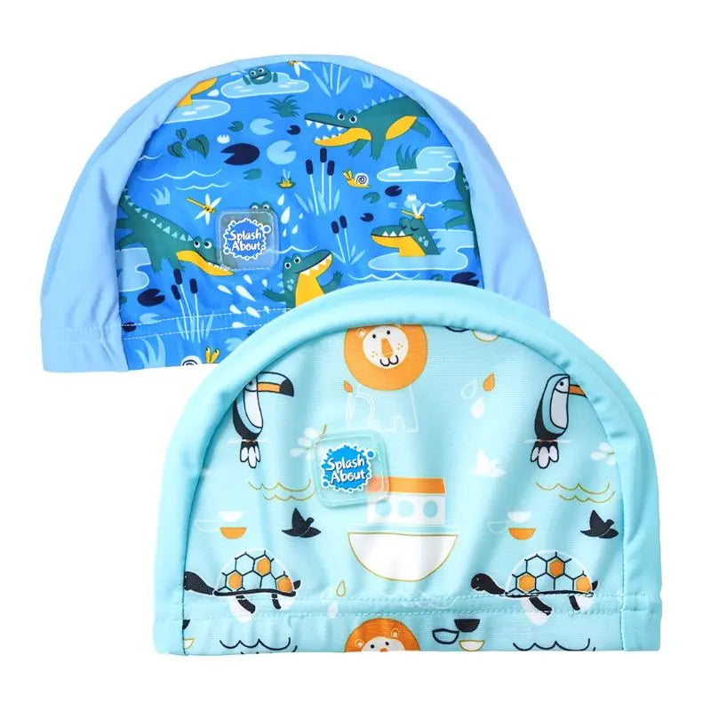 Kids Swim Hats with Cute Duck Designs - 2 Pack Waterproof Swimming Caps for Toddlers & Children | Perfect for Pool, Beach & Summer Water Activities