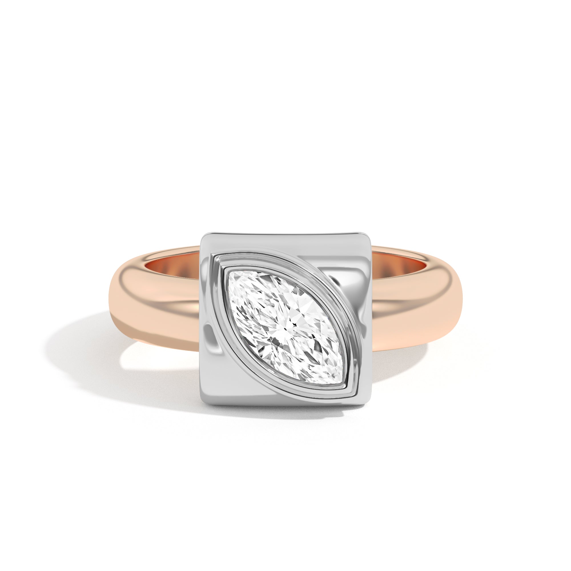 Ando Marquise Bezel Wrap Ring - Dainty Stackable Gold Plated Ring for Women, Perfect for Everyday Wear, Anniversary Gifts & Special Occasions
