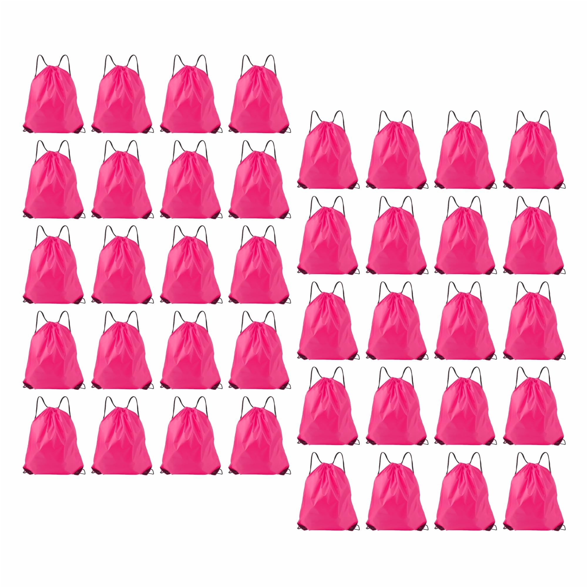 40 Pack Bulk Drawstring Backpacks - Fuchsia & Rose Cinch Bags for Outdoor Sports, Gym, Travel & School Events | Lightweight & Durable Sports Bags