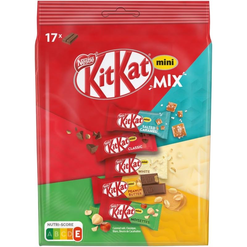 Nestle KitKat Mini Mix 240g - Assorted Chocolate Bars Variety Pack (3-Pack) - Crunchy Wafer Chocolate Snacks for Sharing - Perfect for Office, Parties & Gift Giving