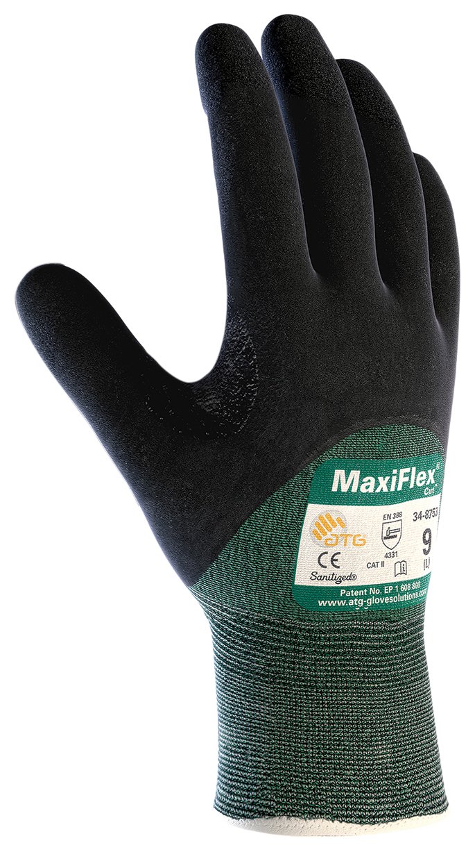 PIP X-Large MaxiFlex Cut Resistant Work Gloves - ANSI A4 Cut Protection, Micro-Foam Nitrile Coating for Enhanced Grip - Ideal for Construction, Metalworking & Food Processing