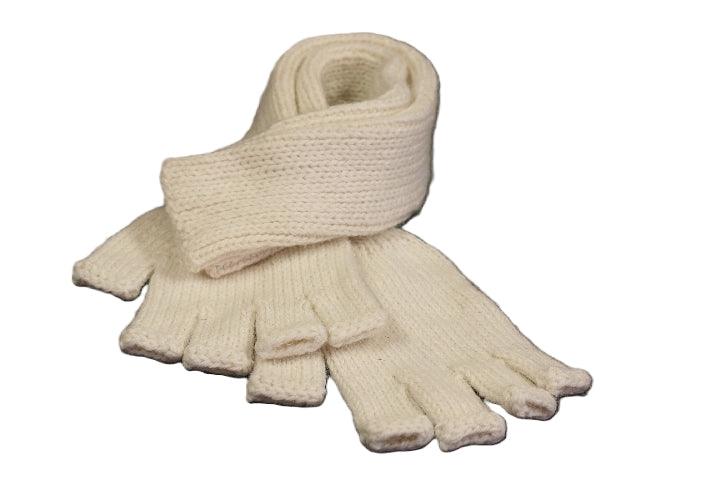 Hand Knitted Alpaca Wool Long Fingerless Gloves for Women - Soft & Warm Ivory Winter Accessories - Perfect for Outdoor Activities, Driving & Cold Weather Fashion