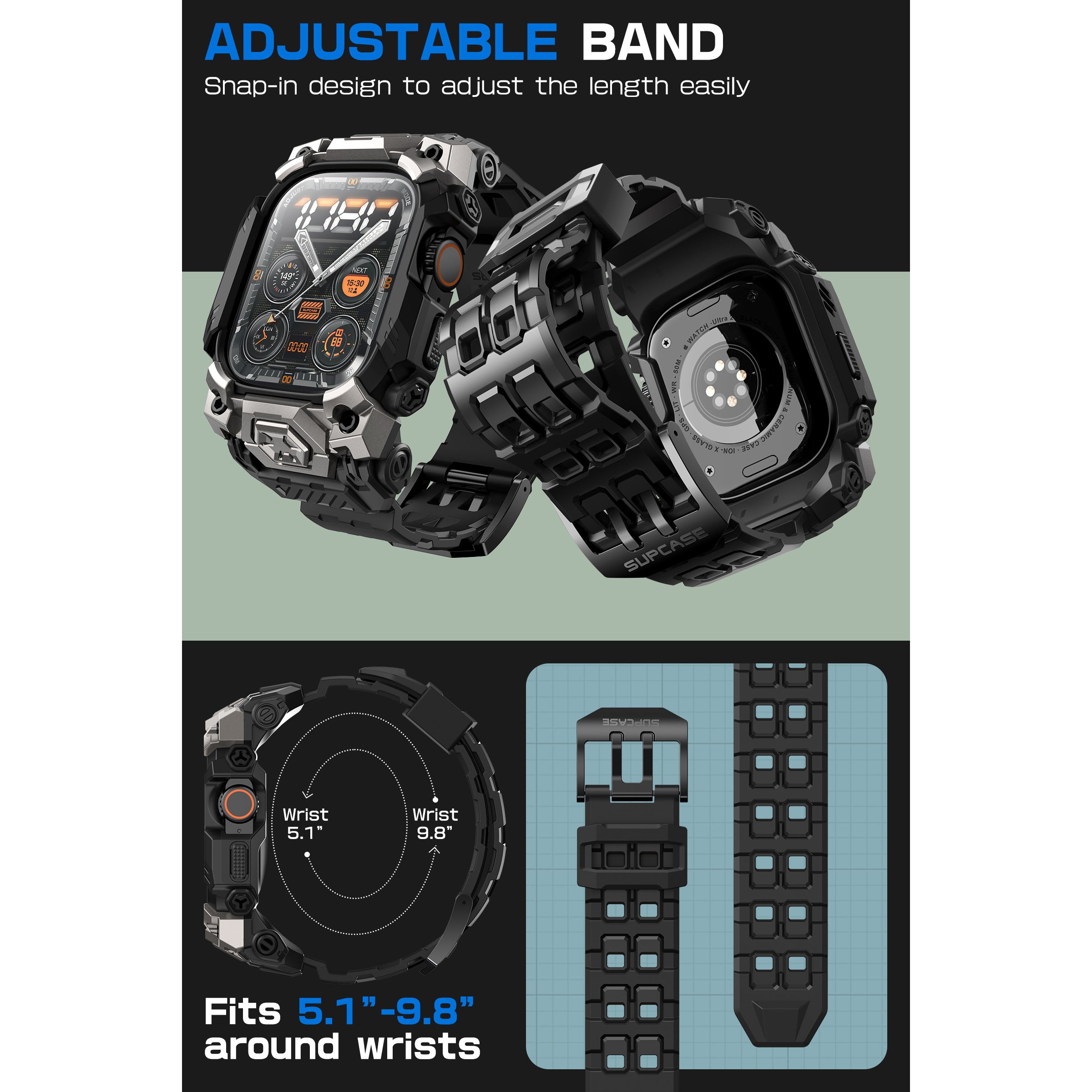 Apple Watch Ultra Band 49mm Case - Durable Black Protective Cover for Apple Watch Ultra | Perfect for Sports, Workouts & Outdoor Activities