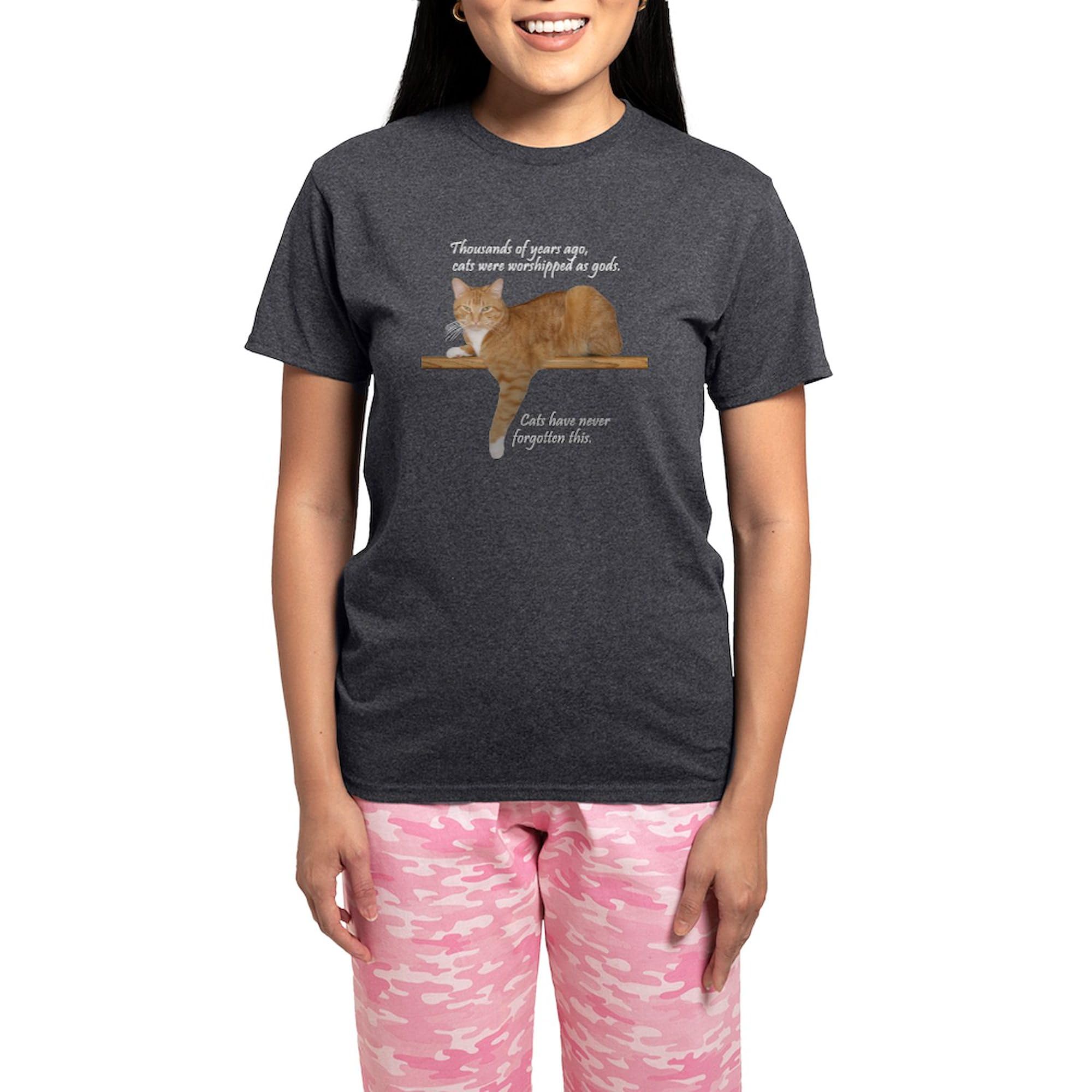 Orange Cat Ginger Kitty Women's Charcoal Pajama Set - Cozy & Cute Novelty Sleepwear for Cat Lovers | Perfect for Lounging, Sleepovers & Relaxing at Home