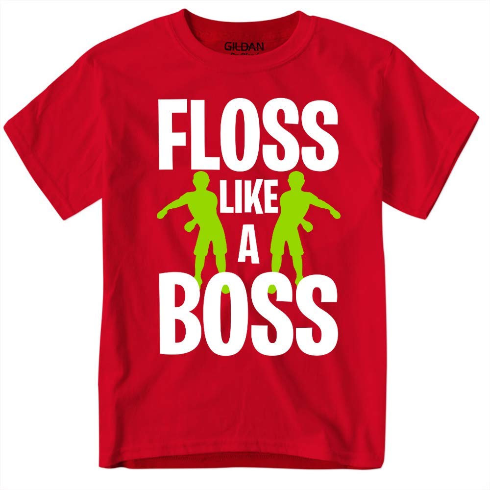Floss Like A Boss Funny Youth Gamer T-Shirt for Boys & Girls - Cool Gaming Outfit for Fortnite Fans & Dance Battles