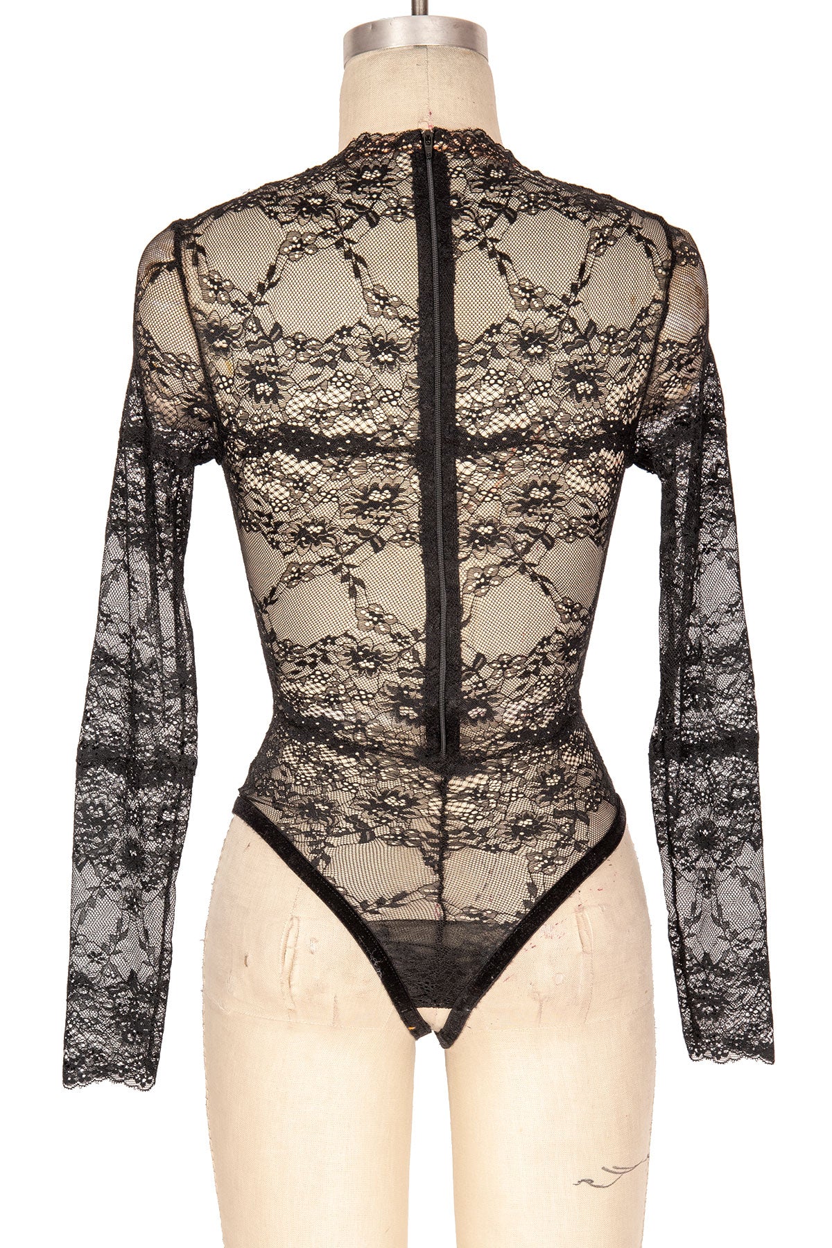 Sexy Grace Crotchless Long Sleeve Lace-Up Front Teddy Lingerie for Women - Romantic Nightwear & Boudoir Photo Shoot Outfit