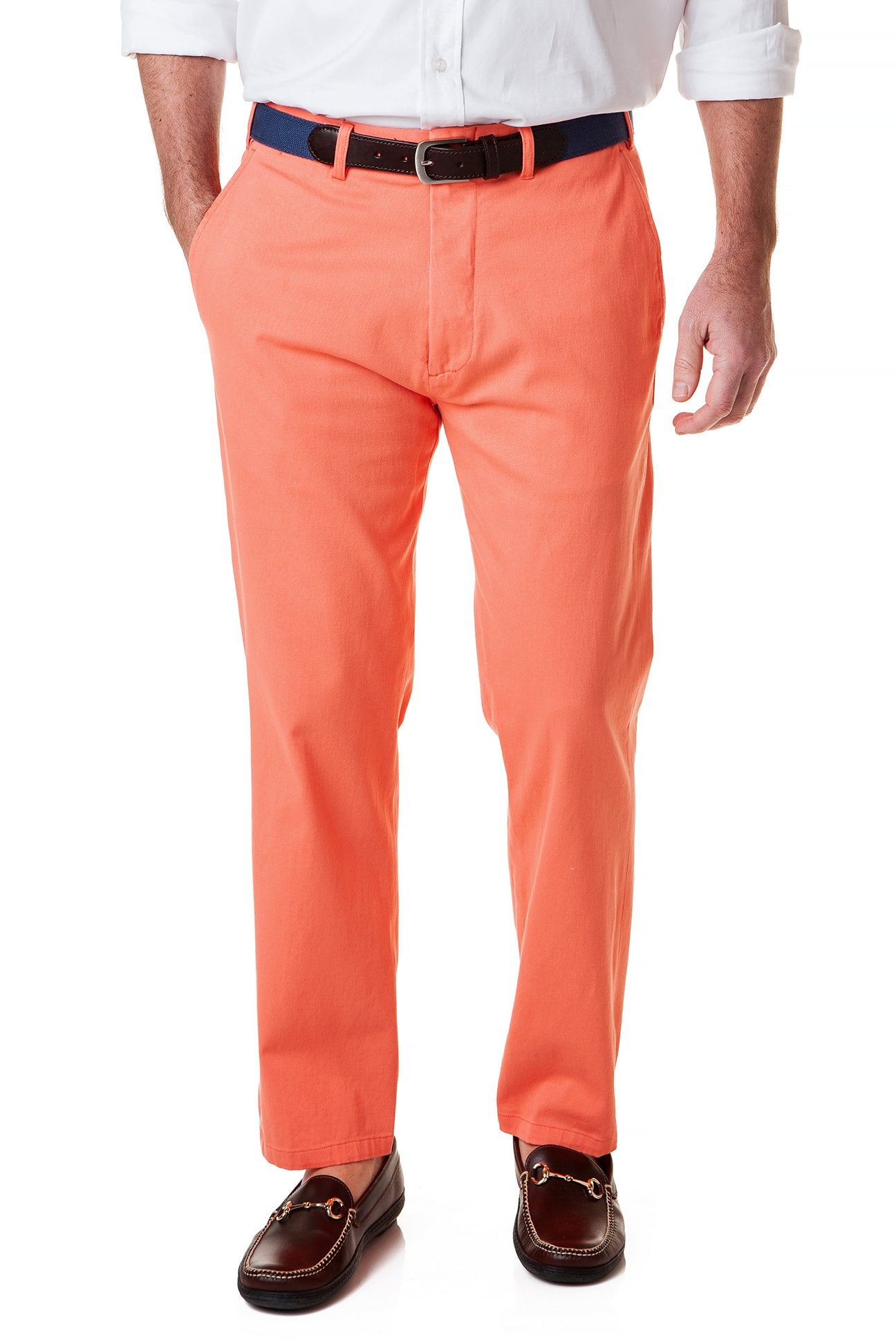 Stretch Twill Harbor Pants in Coral - Comfortable Women's Casual Trousers for Work, Travel & Everyday Wear