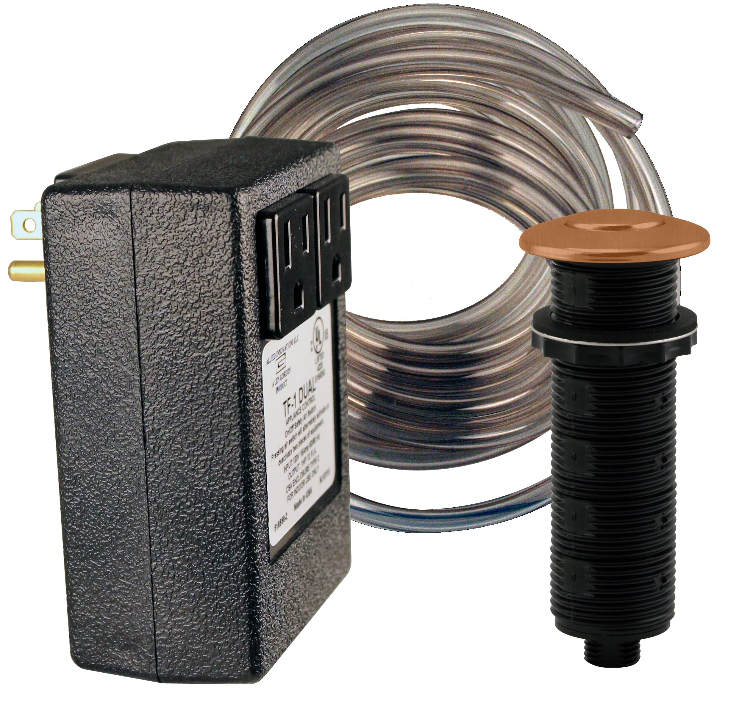 Westbrass ASB-RB3-11 Sink Top Waste Disposal Replacement Air Switch Trim with Raised Button in Antique Copper - Perfect for Kitchen Sink Upgrades and Bathroom Renovations