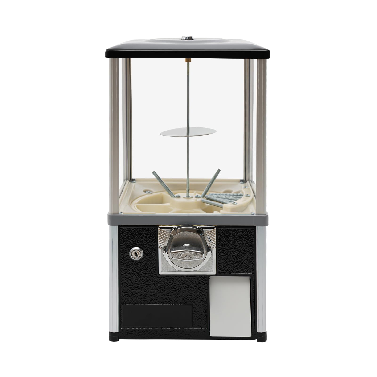 25 Cent Coin Operated Vending Machine - Commercial Gumball & Toy Capsule Dispenser for Candy, Nuts, Prizes - Perfect for Arcades, Retail Stores, and Birthday Parties (Black)