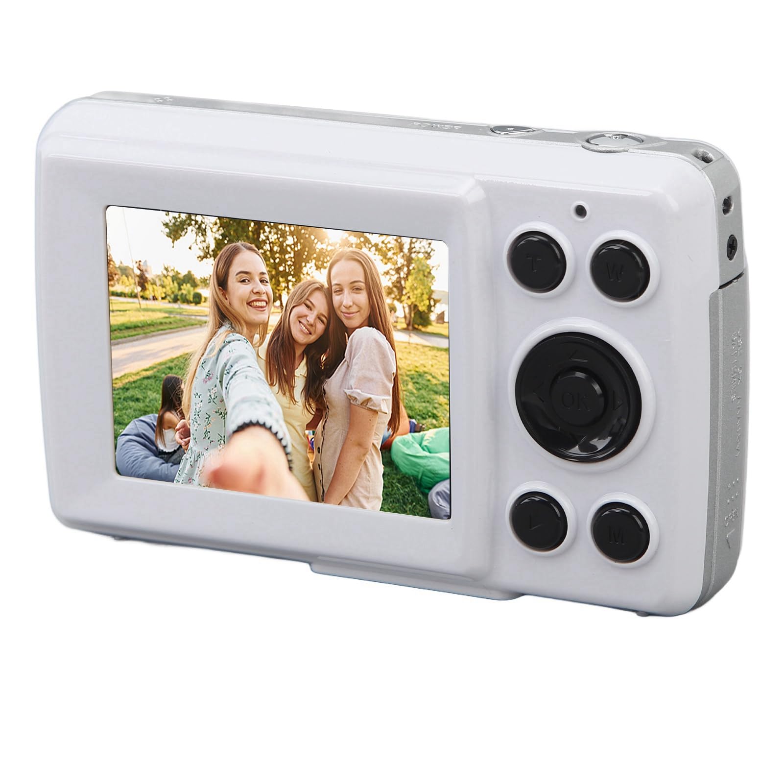 16MP Portable Travel Camera with ABS Body - Compact & Lightweight for Outdoor Adventures, Vacations & Vlogging (White)