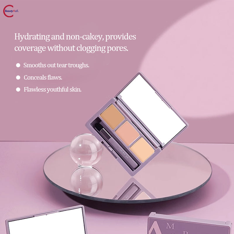 AMORTALS Perfect Skin 3-Color Concealer Palette - Lightweight, Full Coverage for Dark Circles & Blemishes - Ideal for Everyday Makeup & Professional Contouring