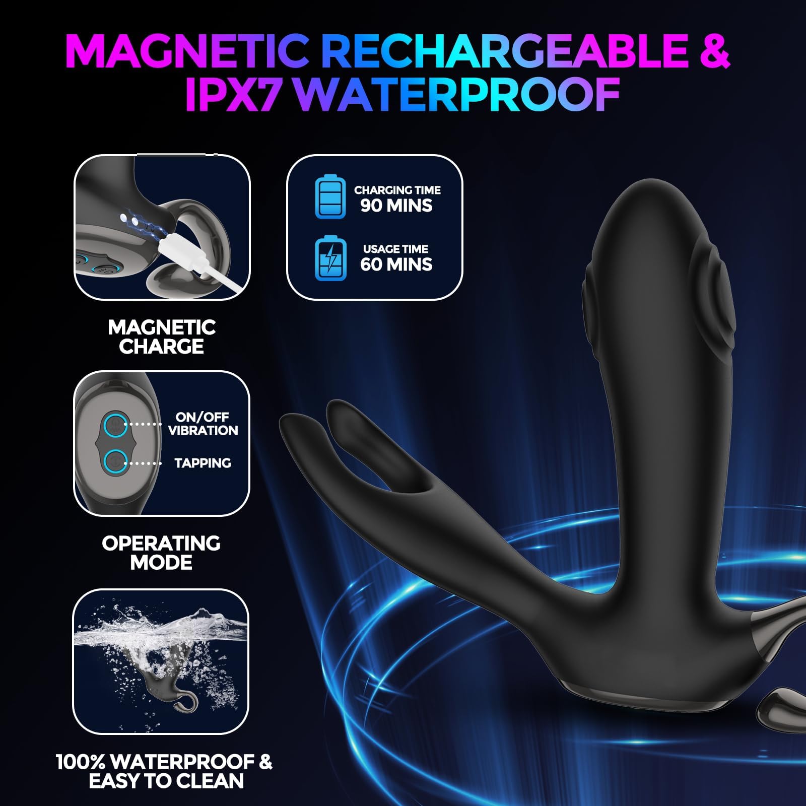 Premium Prostate Massager & Anal Vibrator - 10 Powerful Thrusting & Vibration Modes, Wireless Remote Control - Adult Sex Toy for Men, Women & Couples - Perfect for Solo Play, Couples Intimacy & Sensual Exploration