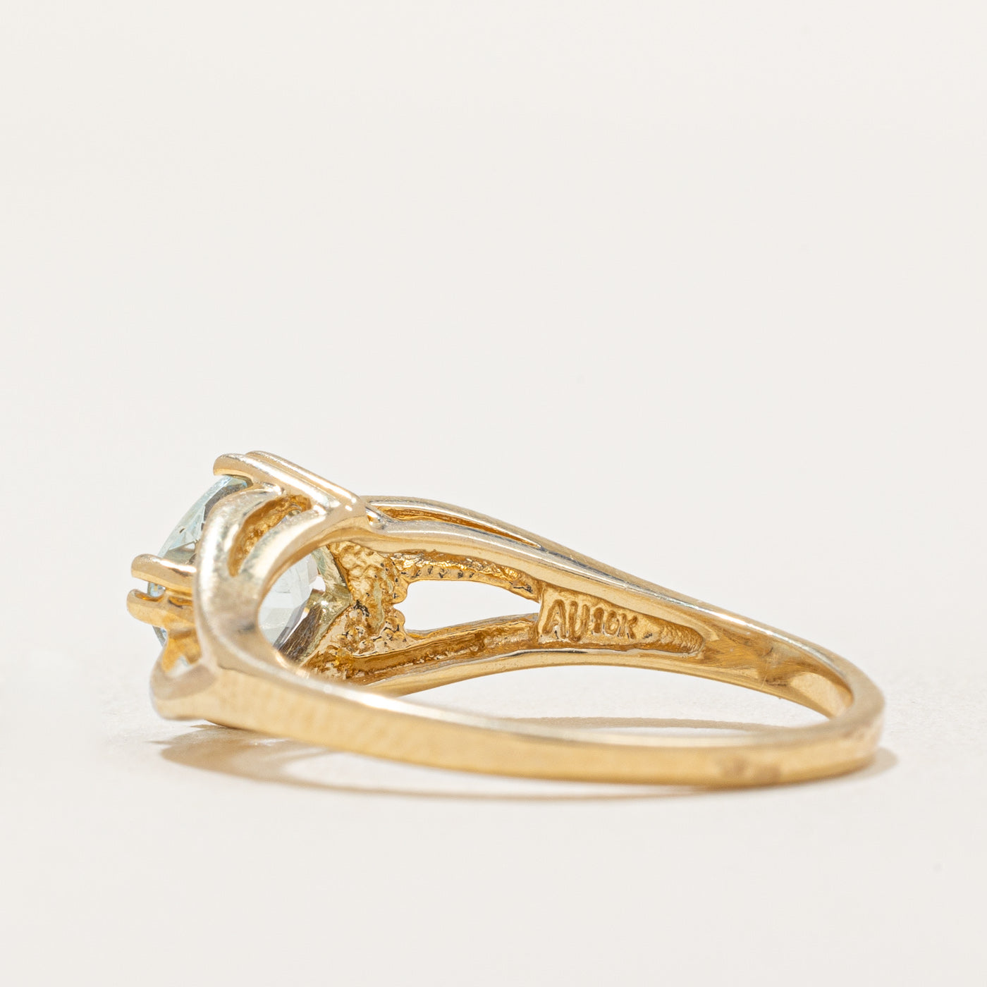 Aquamarine and Diamond Cocktail Ring - 0.70ct Aquamarine with 0.005ctw Diamonds - Size 7 - Elegant Evening Wear & Special Occasion Jewelry