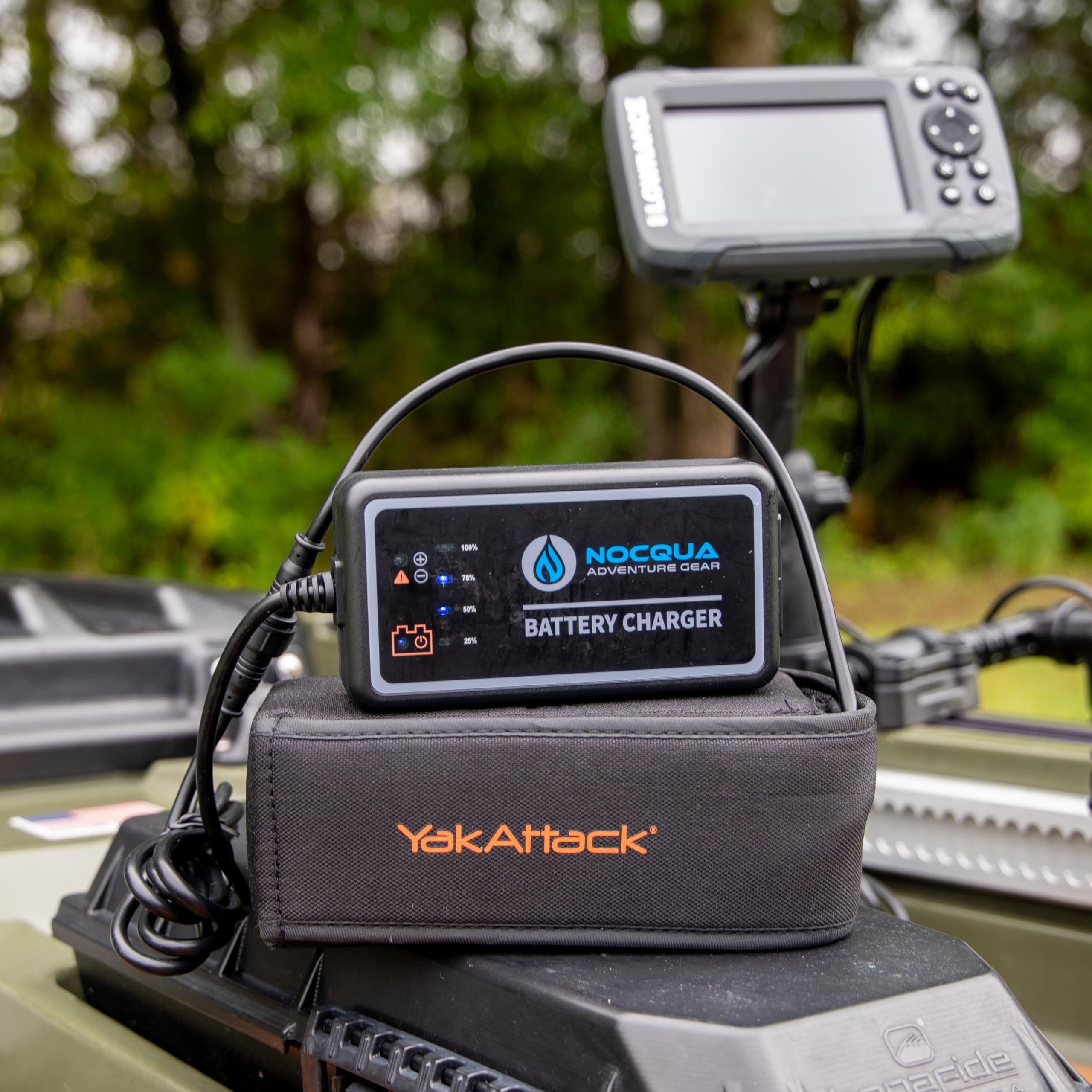 YakAttack Kayak Fish Finder Battery Power Kit - 10Ah or 20Ah 12V Lithium Ion Battery with Charger | Portable Power Supply for Kayak Fishing | Ideal for Humminbird, Garmin & Lowrance Fish Finders