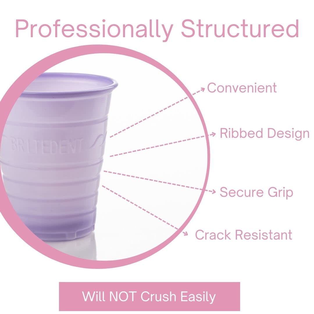1000-Pack Purple/Lavender 5 oz Disposable Plastic Cups with Embossed Grip - Bulk Drinking Cups for Dental Offices, Hospitals, Home, Office & Picnics | Perfect for Parties, Events, and Everyday Use